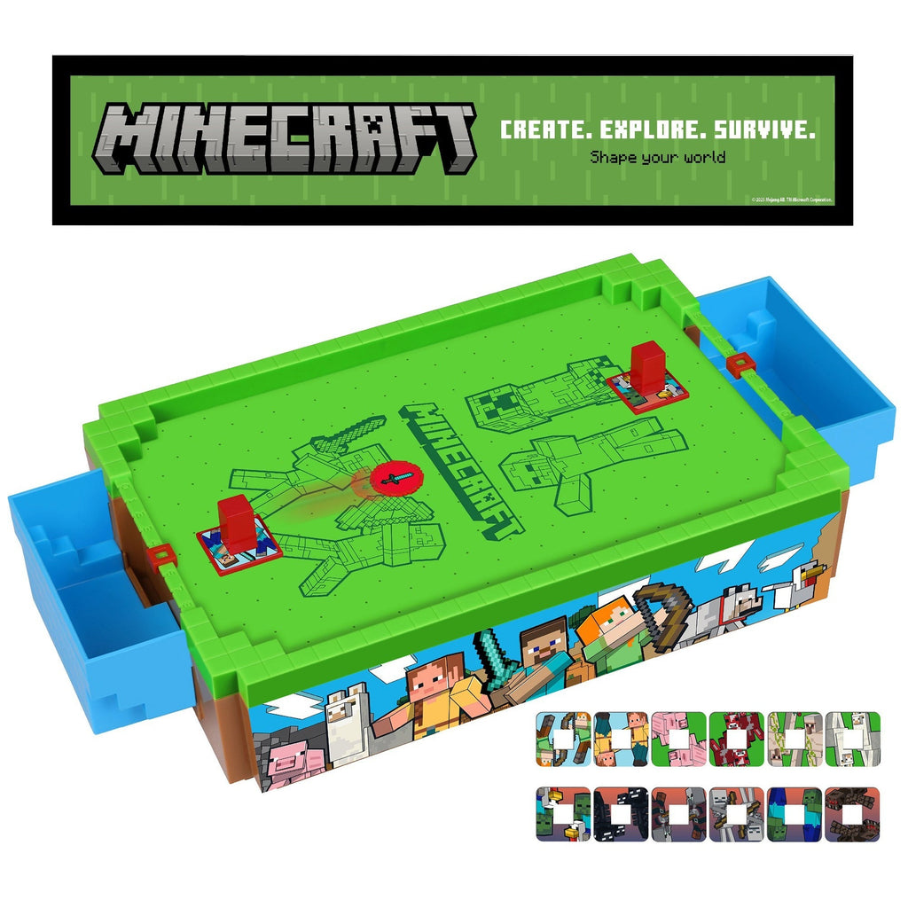 Minecraft Arcade Mini Air Hockey Overworld Edition 14-Inch Tabletop Game