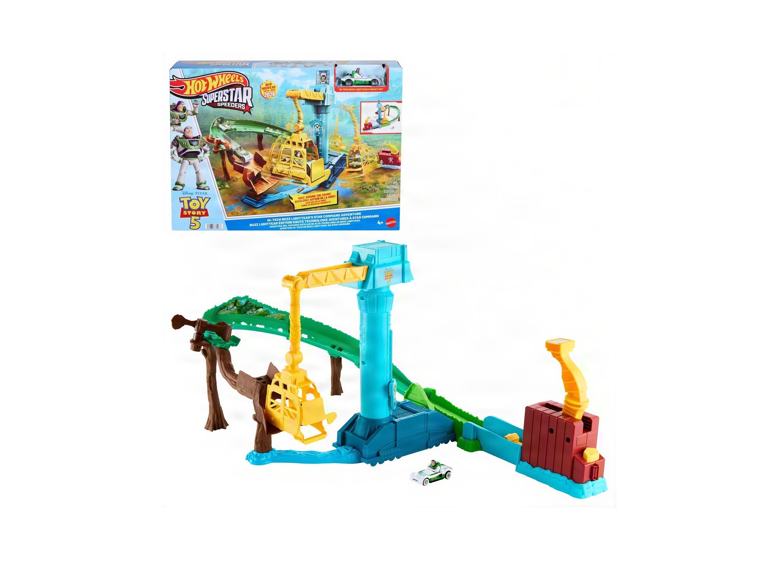Hot Wheels Buzz Lightyear Star Command Adventure Track Set With Die-Cast Vehicle