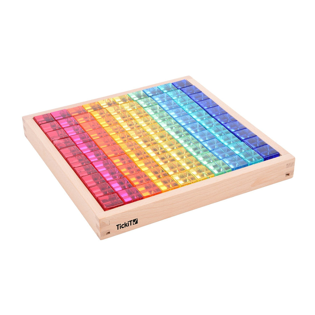 TickiT Gem Cube Mirror Tray - Colorful Sensory Exploration