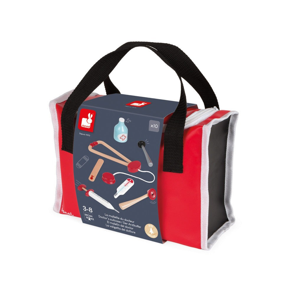 Janod 10-Piece Wooden Doctor's Suitcase Playset