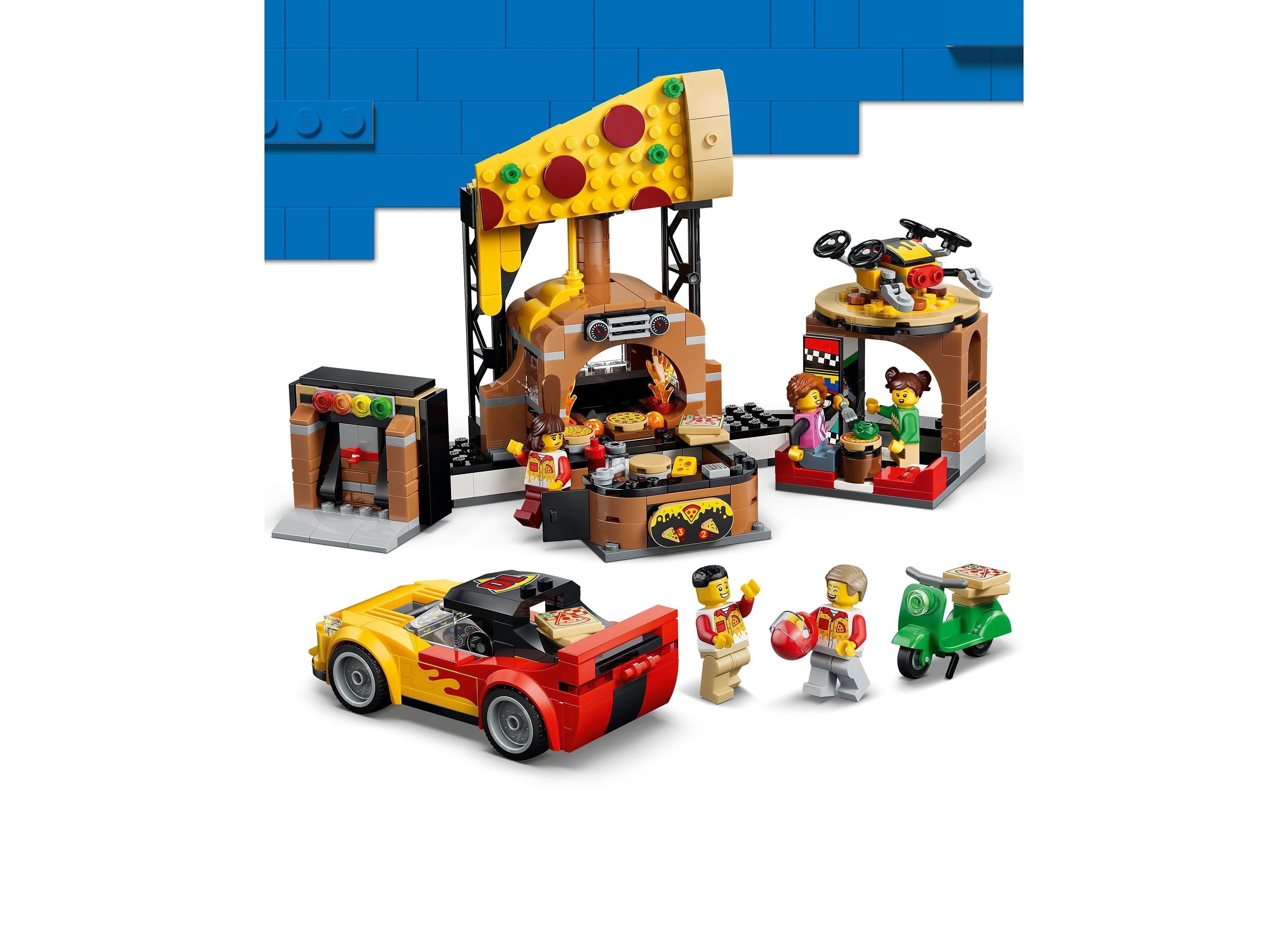 LEGO City Pizza Delivery Experience With Vehicles 494-Piece Building Set