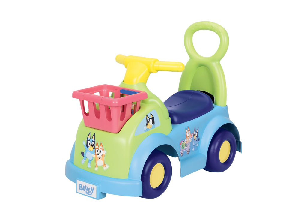 Bluey Shopping Cart Ride-On With Scanner And Grocery Accessories