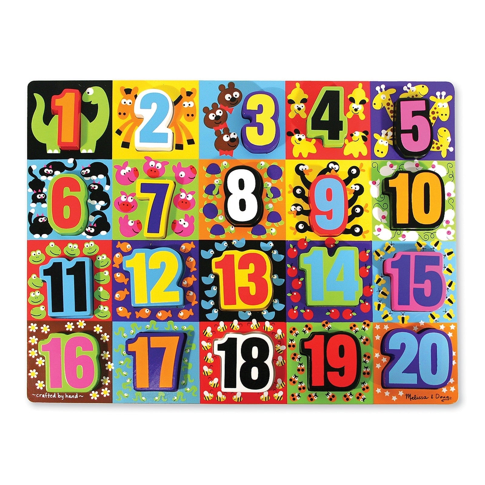 Melissa & Doug Jumbo Numbers Wooden Chunky Puzzle - 20 pc