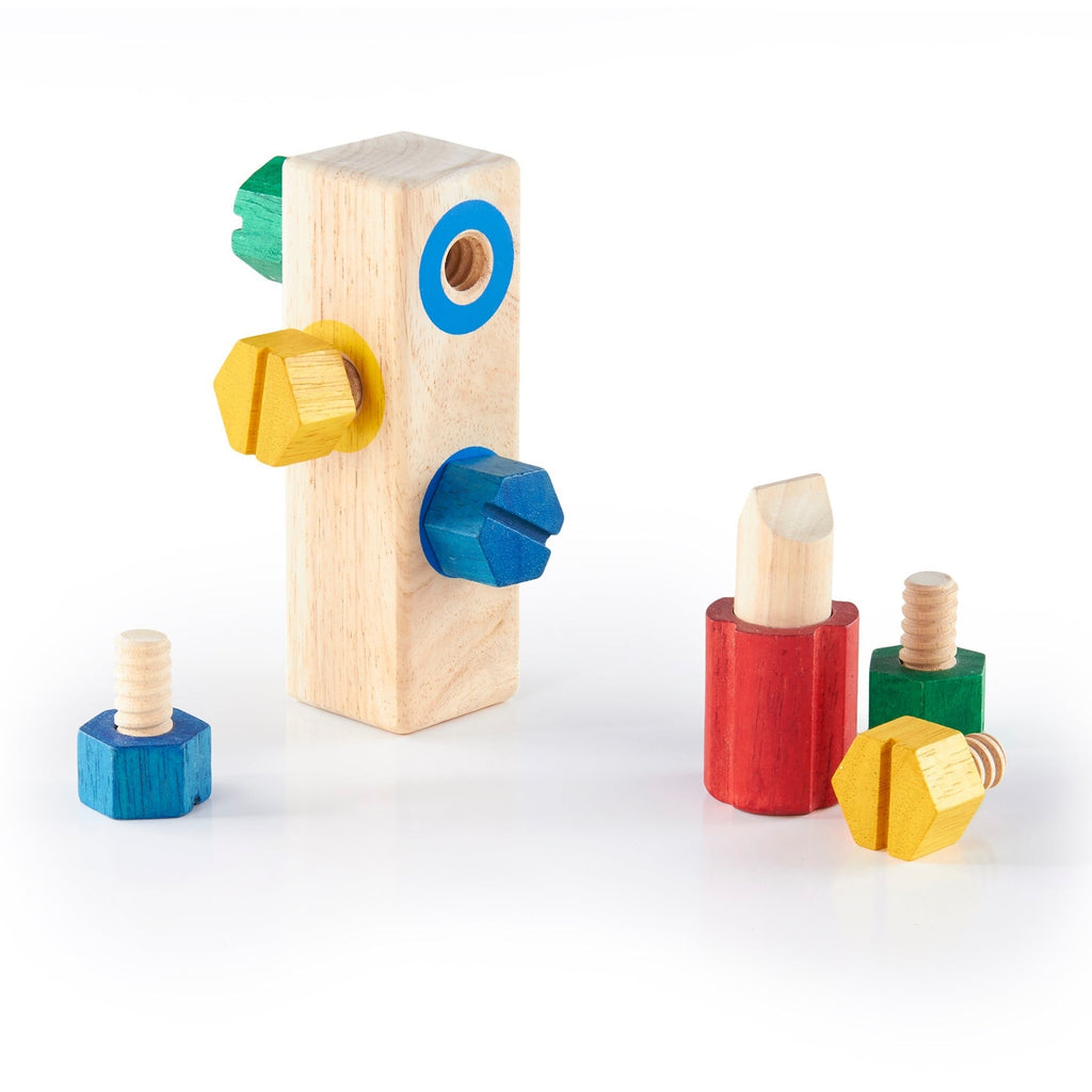 Guidecraft Screw BlockTM - Colorful Fine Motor Skill Enhancer - 8 Pieces