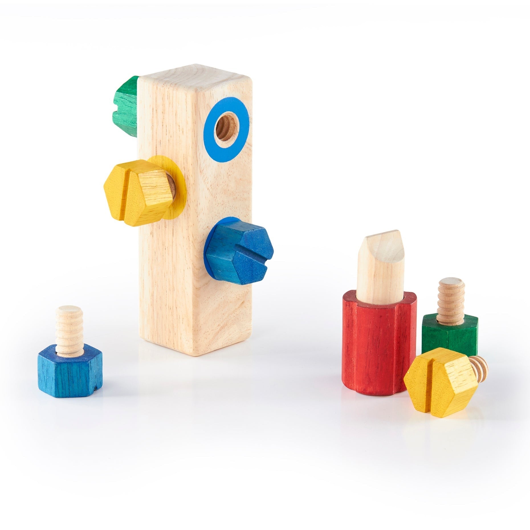 Guidecraft Screw BlockTM - Colorful Fine Motor Skill Enhancer - 8 Pieces