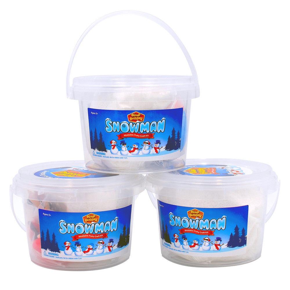 Build Buddiez Snowman Foam Craft Kit 3-Pack – Create, Play, Display for Kids 5+