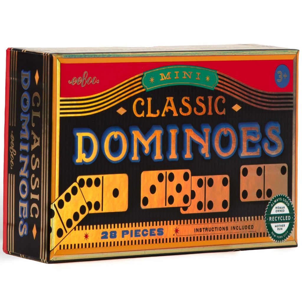 eeBoo Mini Dominoes Classic 28-Piece Golden Holographic Set