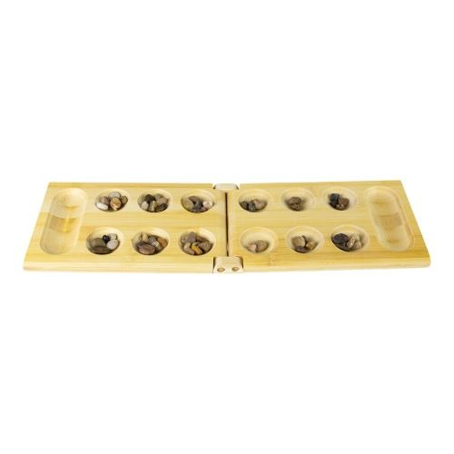 Bamboo Classic Mancala Game with Colorful Stones