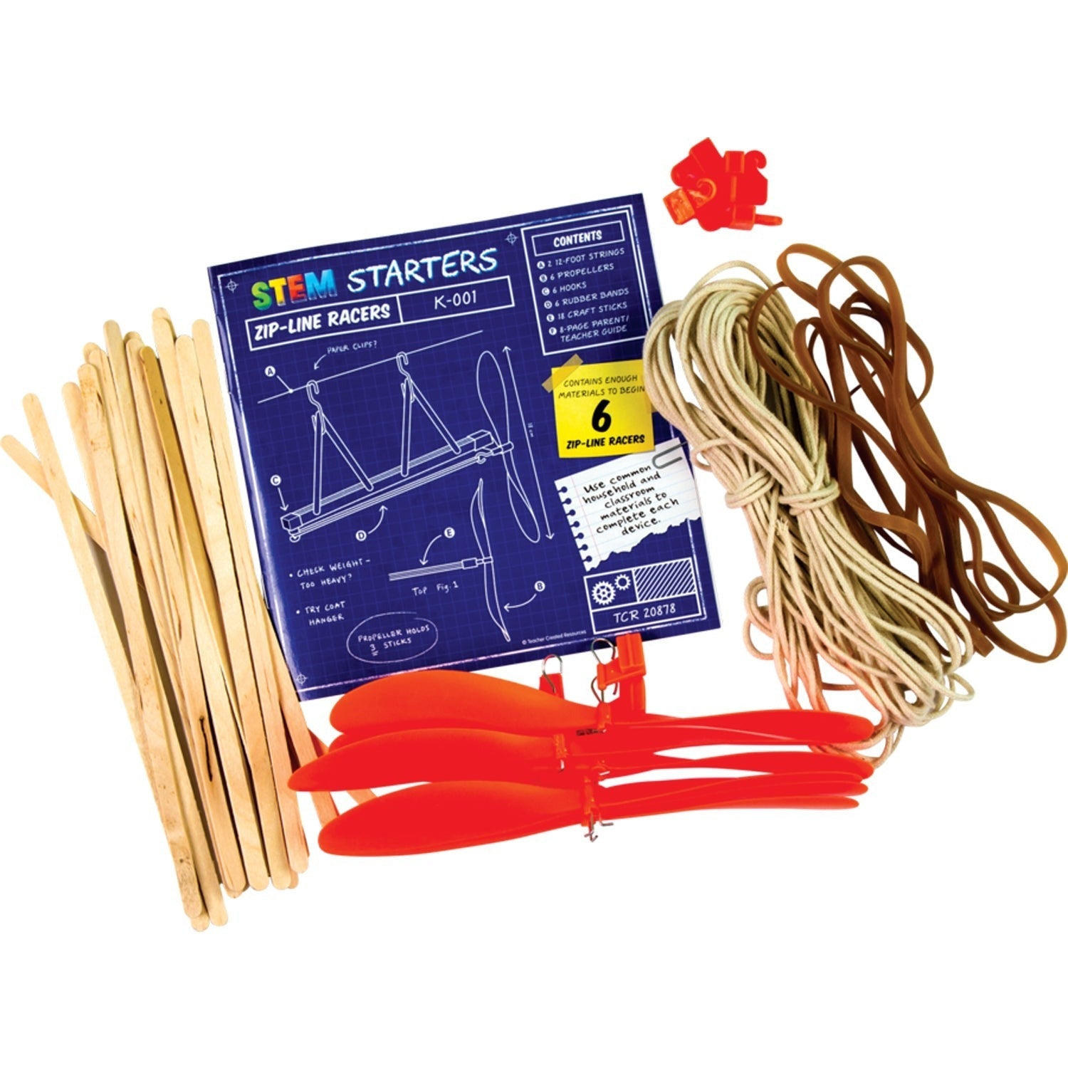 Teacher Created Resources Zip-Line Racer STEM Starter Kit - Educational Science Toy