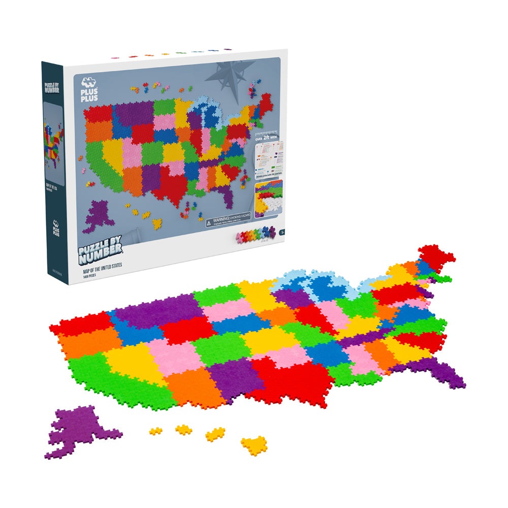 Plus-Plus USA Map Puzzle by Number - 1400 pc