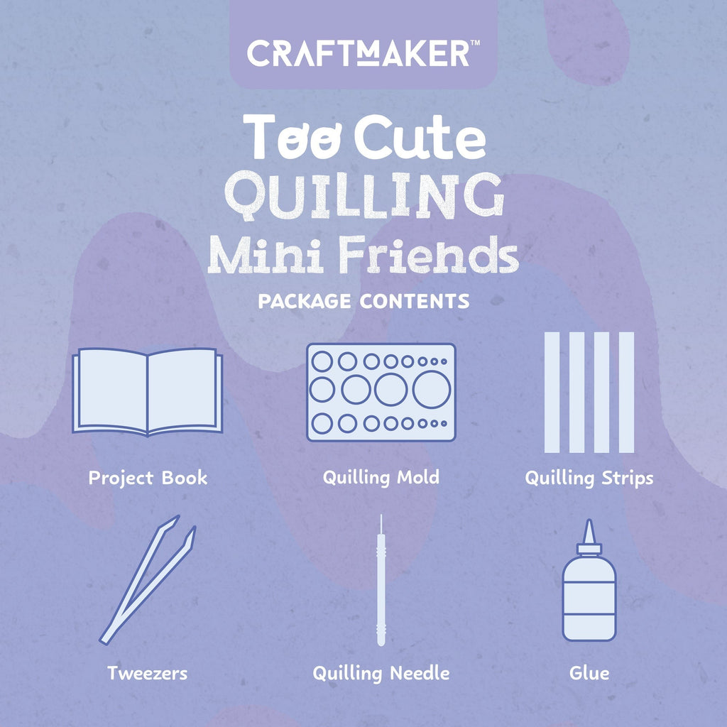 Craft Maker Too Cute Quilling Mini Friends 3D Paper Craft Kit