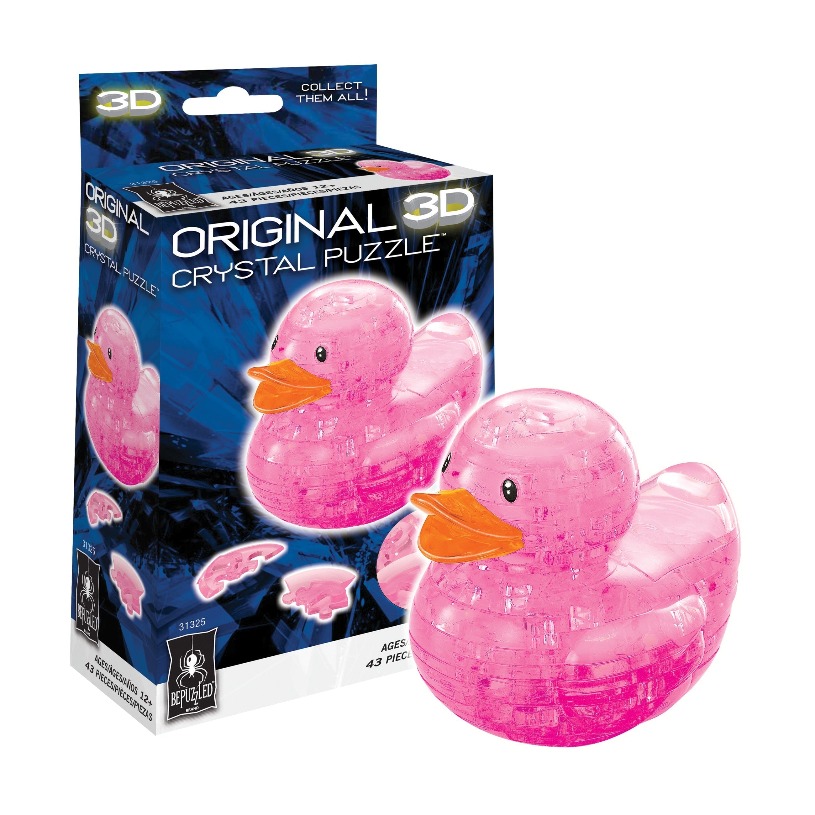 Pink Crystal Rubber Duck 3D Puzzle - Delightful Assembly Fun