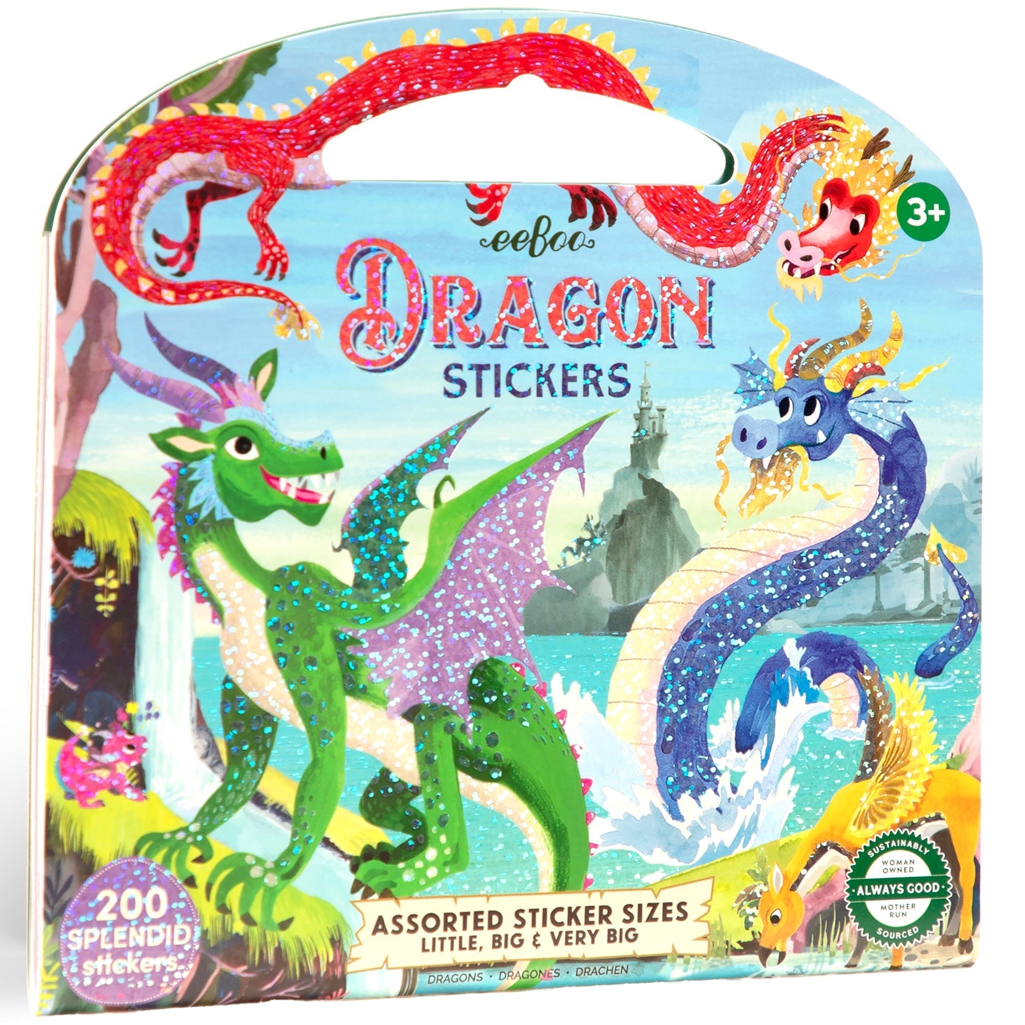 eeBoo Shiny Dragon Sticker Book With Over 200 Stickers