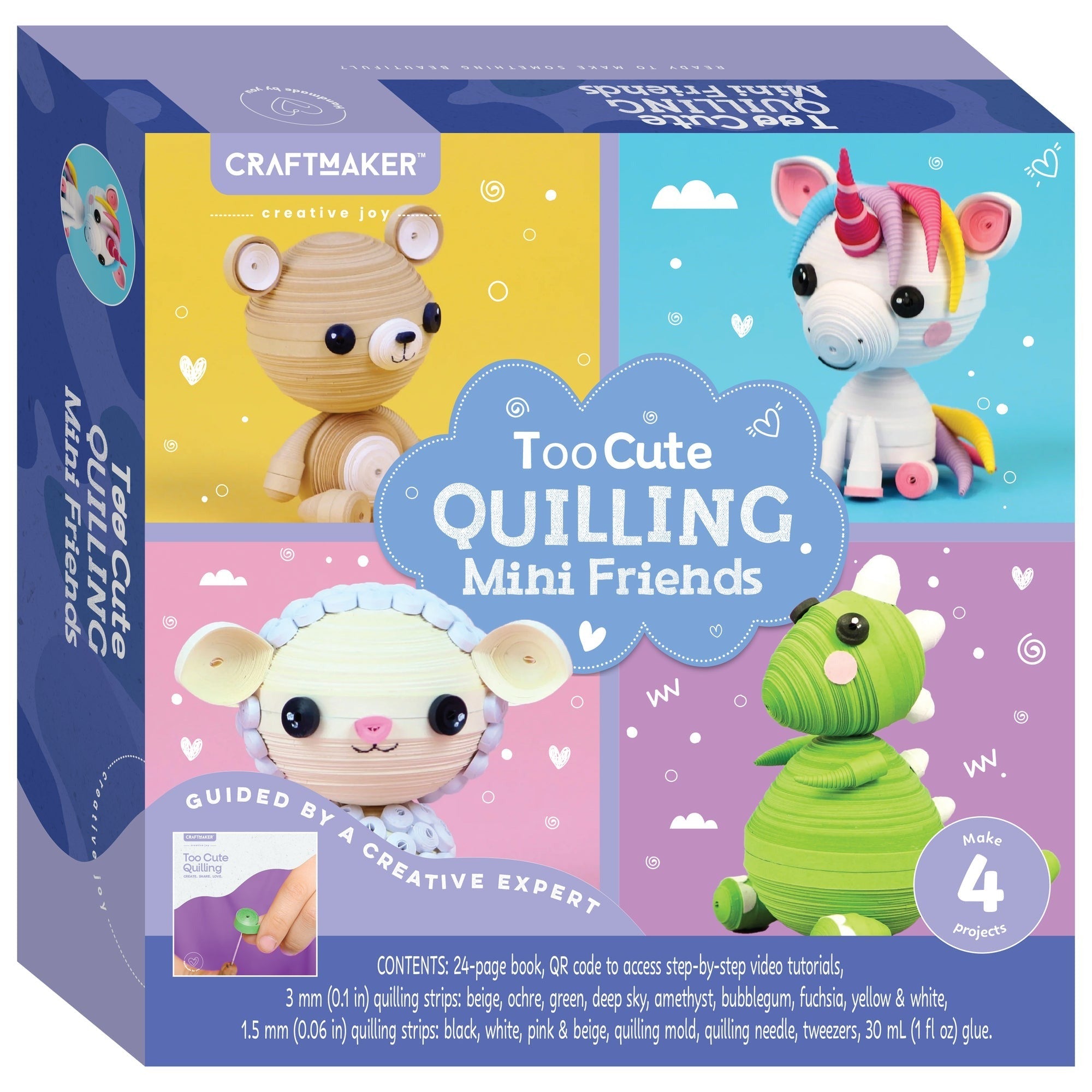 Craft Maker Too Cute Quilling Mini Friends 3D Paper Craft Kit
