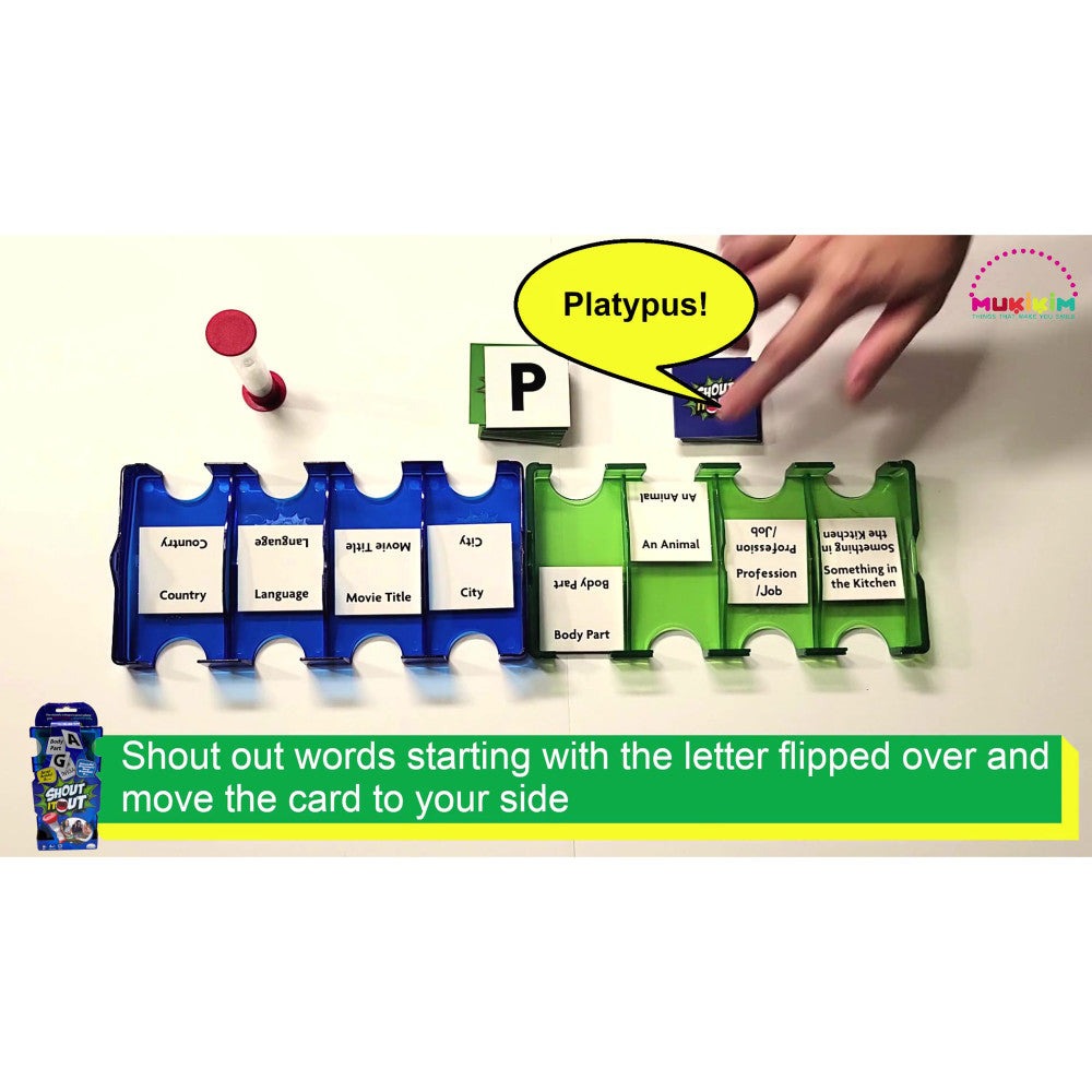 MukikiM Shout It Out Word Challenge Game, Ages 8+, for 2 Players/Teams