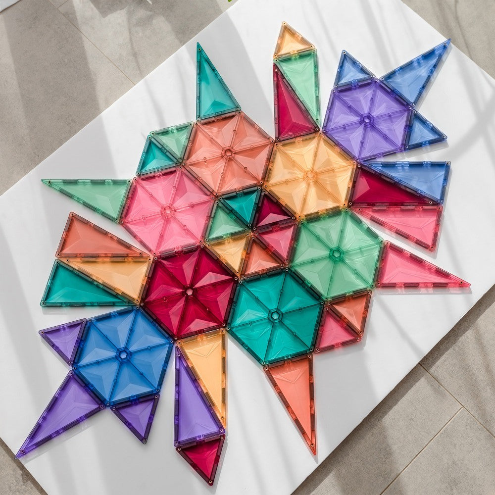 Connetix Pastel Geometry Magnetic Tiles Set - 40 Pieces