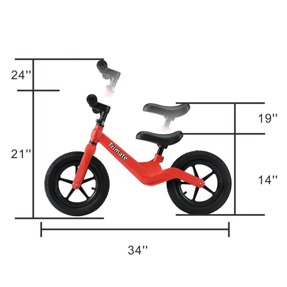 Boys 12 inch Trimate Toddler Balance Bike, Red - No Pedal Sport Bike