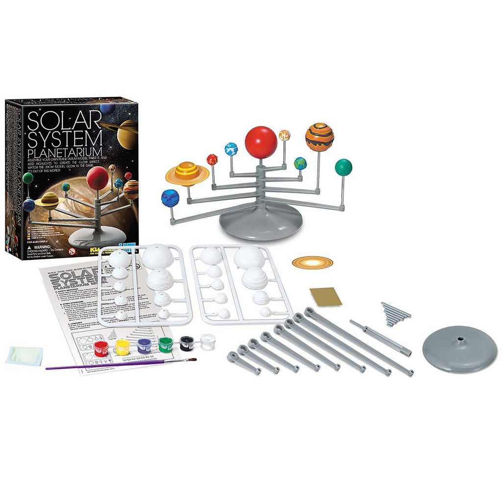 4M KidzLabs Solar System Planetarium Build And Paint Kit With Glow-In-The-Dark Feature