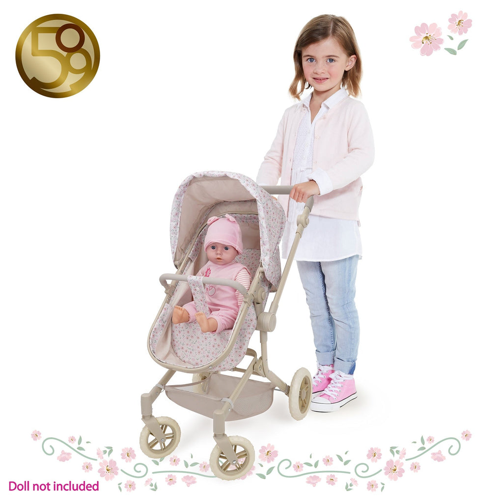 509 Crew Little Flora City Park 2-in-1 Doll Pram & Folding Stroller