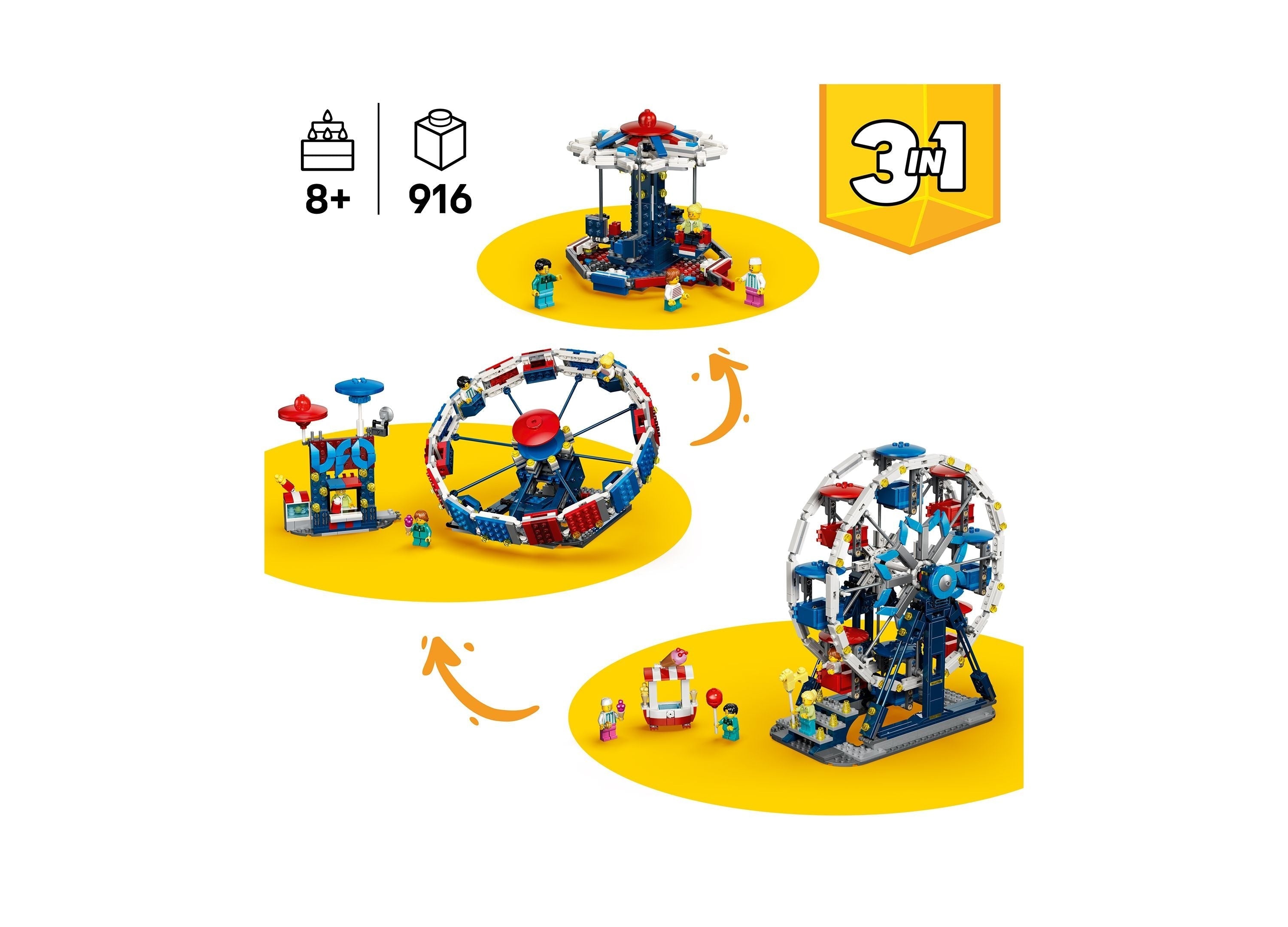 LEGO Creator Iconic Ferris Wheel 3-in-1 916-Piece Building Set