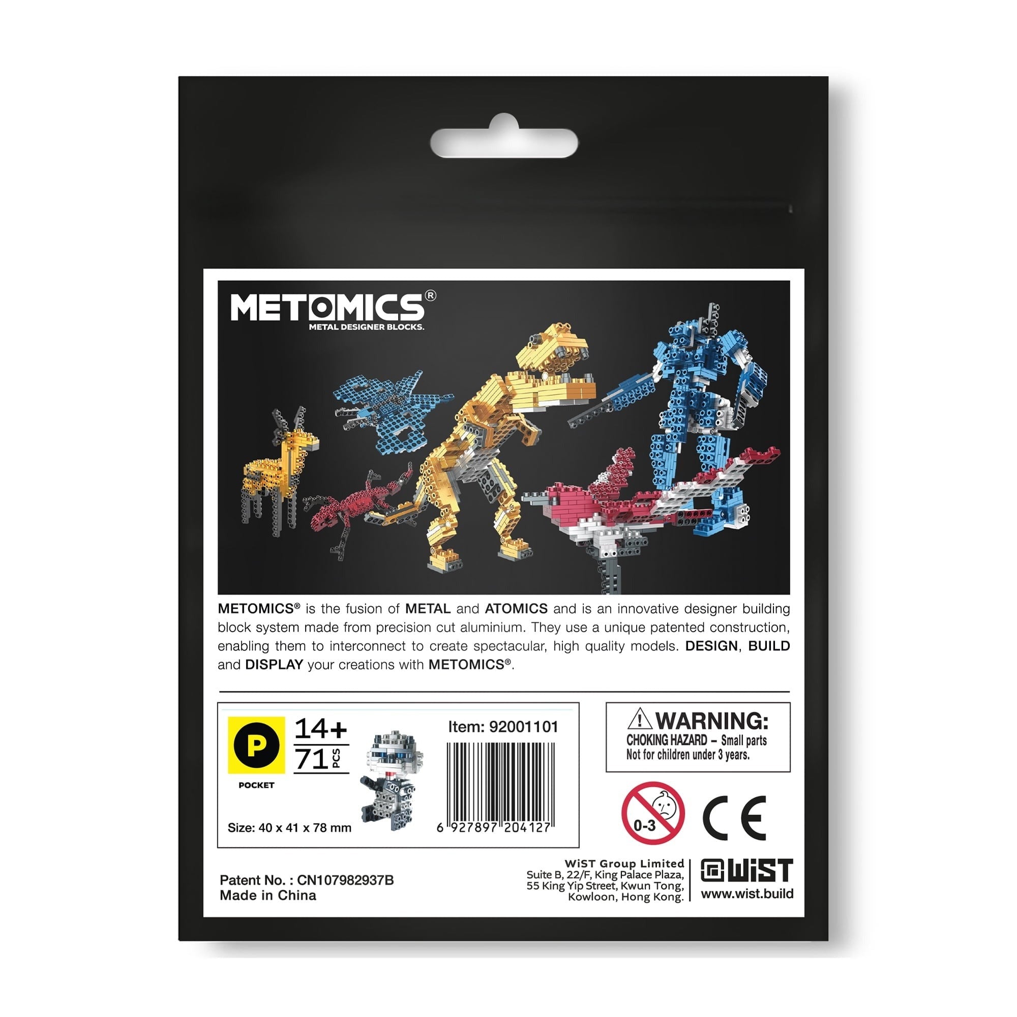 Metomics Wild Animal 71-Piece Panda Bear - Space Silver & Charcoal Black