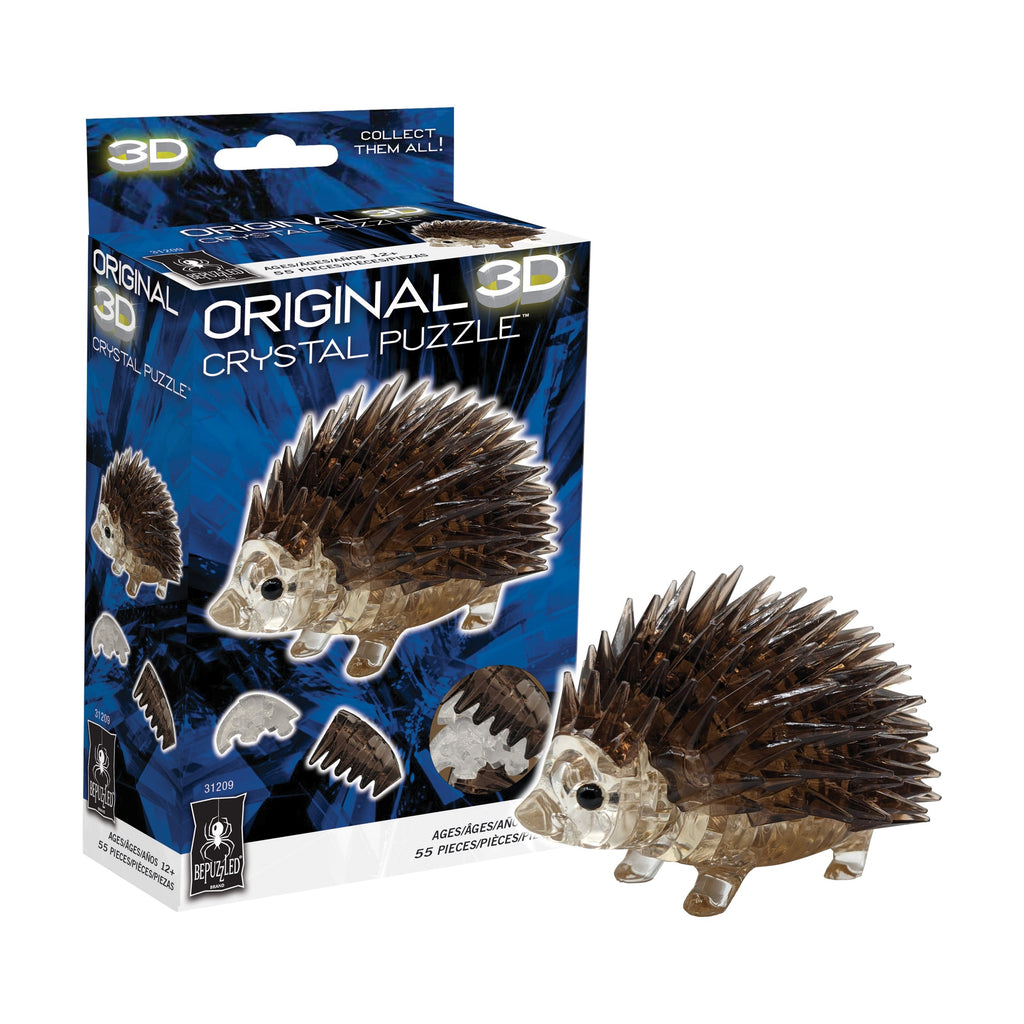 3D Crystal Puzzle - Adorable Hedgehog Design, 55 Pieces