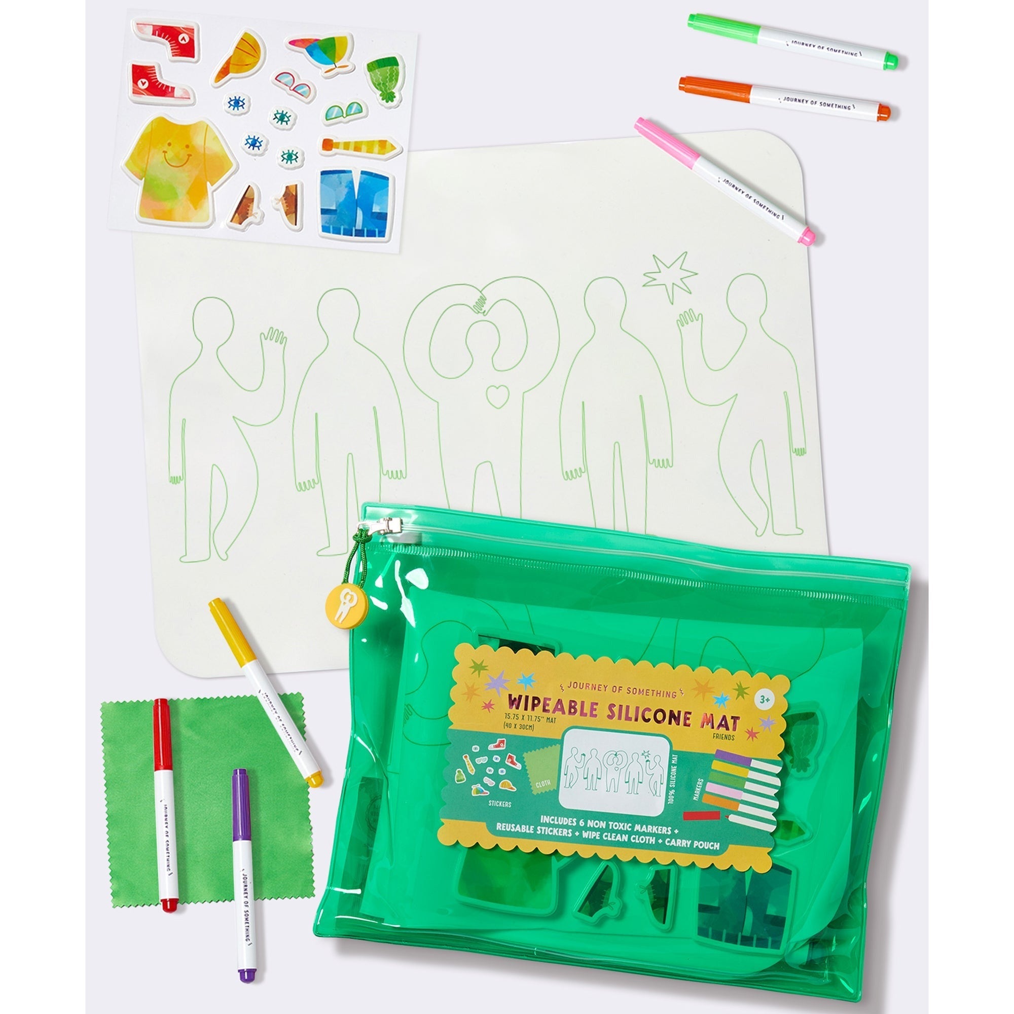 Journey Of Something Friends Wipeable Silicone Coloring Mat