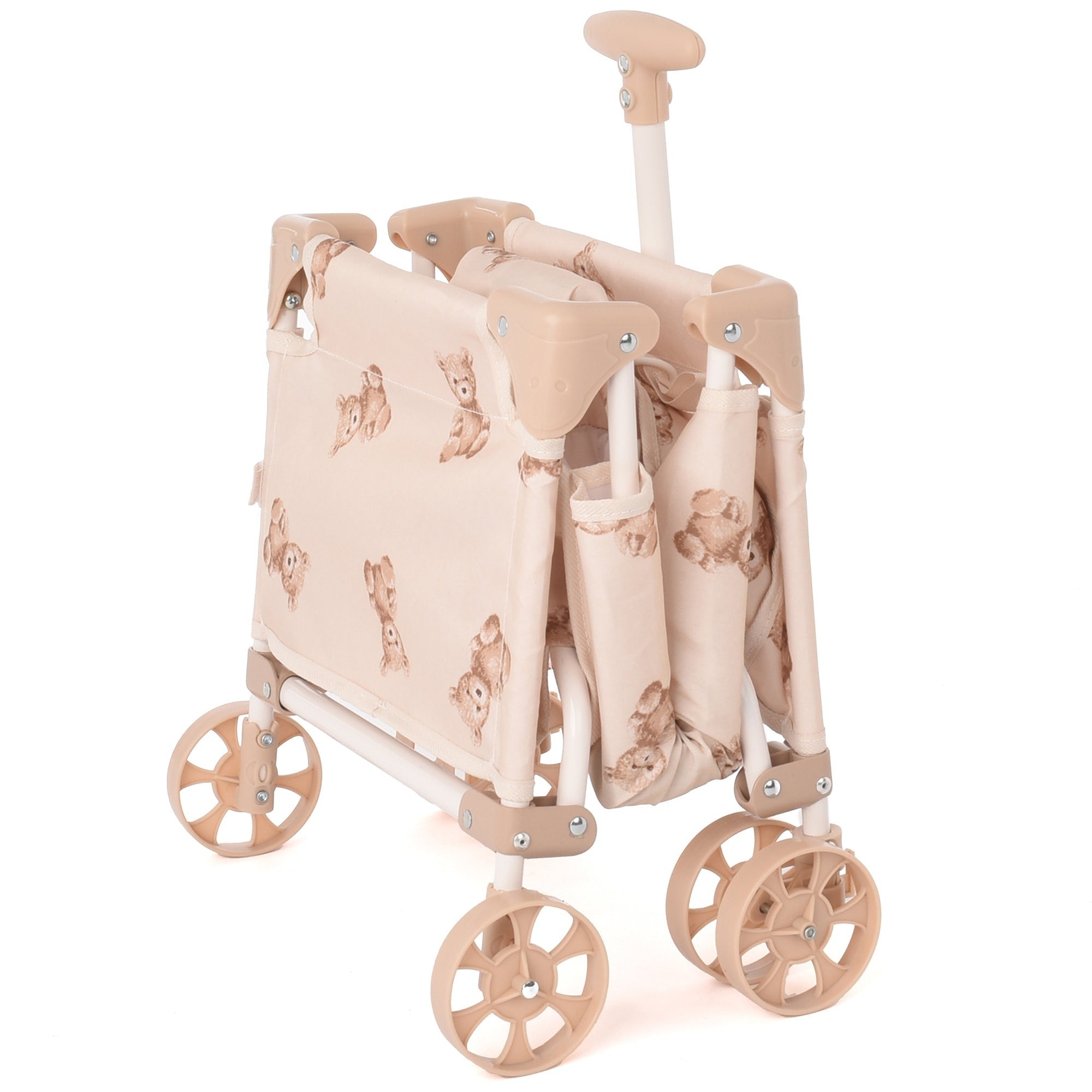 Roma Teddy Toy Wagon Foldable Storage Cart With Teddy Bear Print