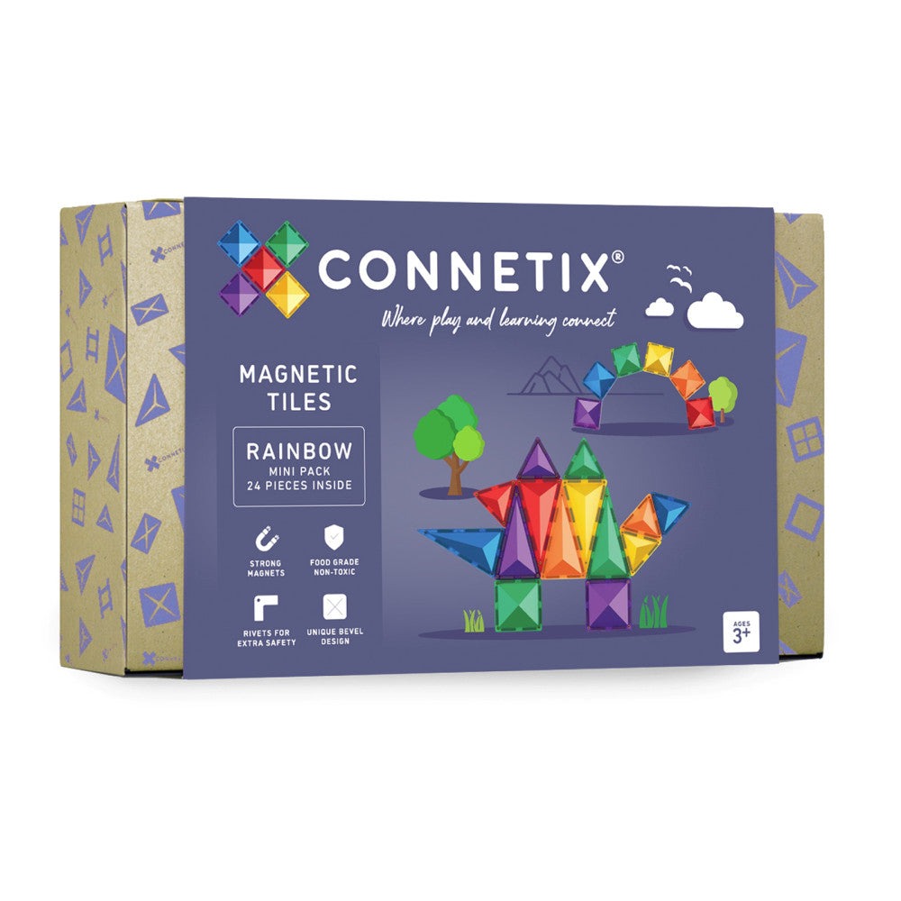 Connetix Magnetic Tiles Rainbow Mini Pack - 24 Pieces