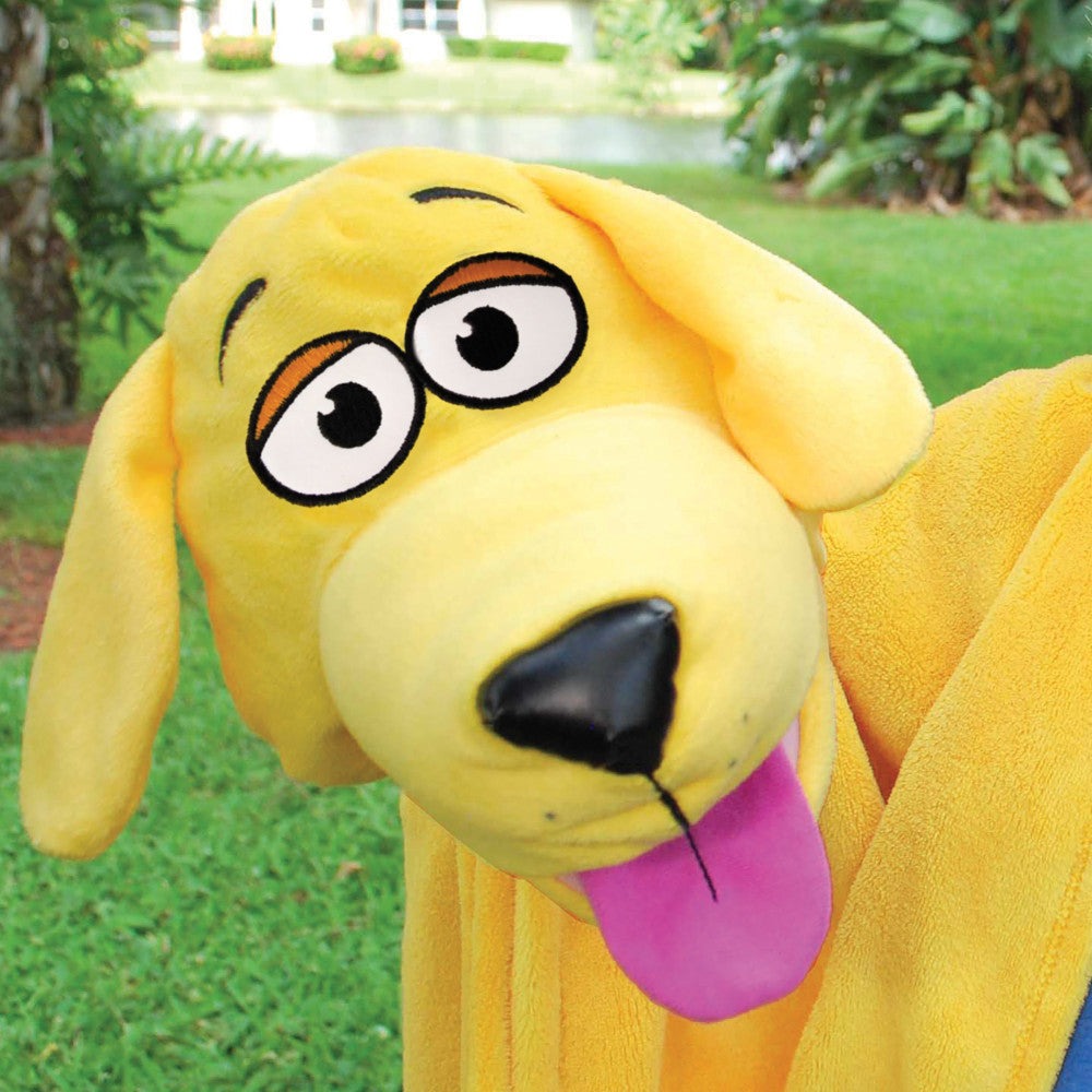 Cuddleuppets Playful Yellow Dog - 2-In-1 Plush Puppet & Blanket