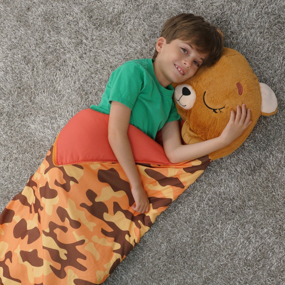 Happy Nappers Large Benny The Brown Bear Plush Sleepy Sack