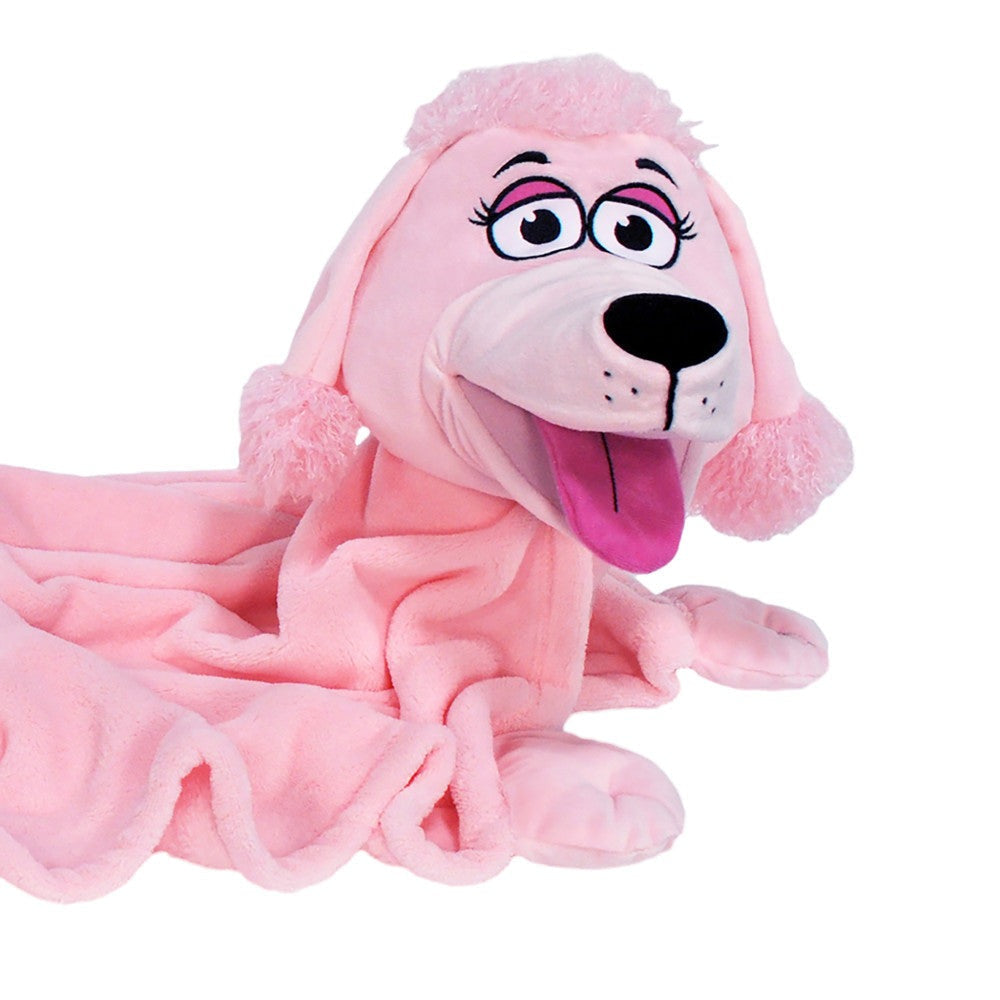 Cuddleuppets Pink Poodle Plush Puppet & Blanket - 2-in-1 Combo