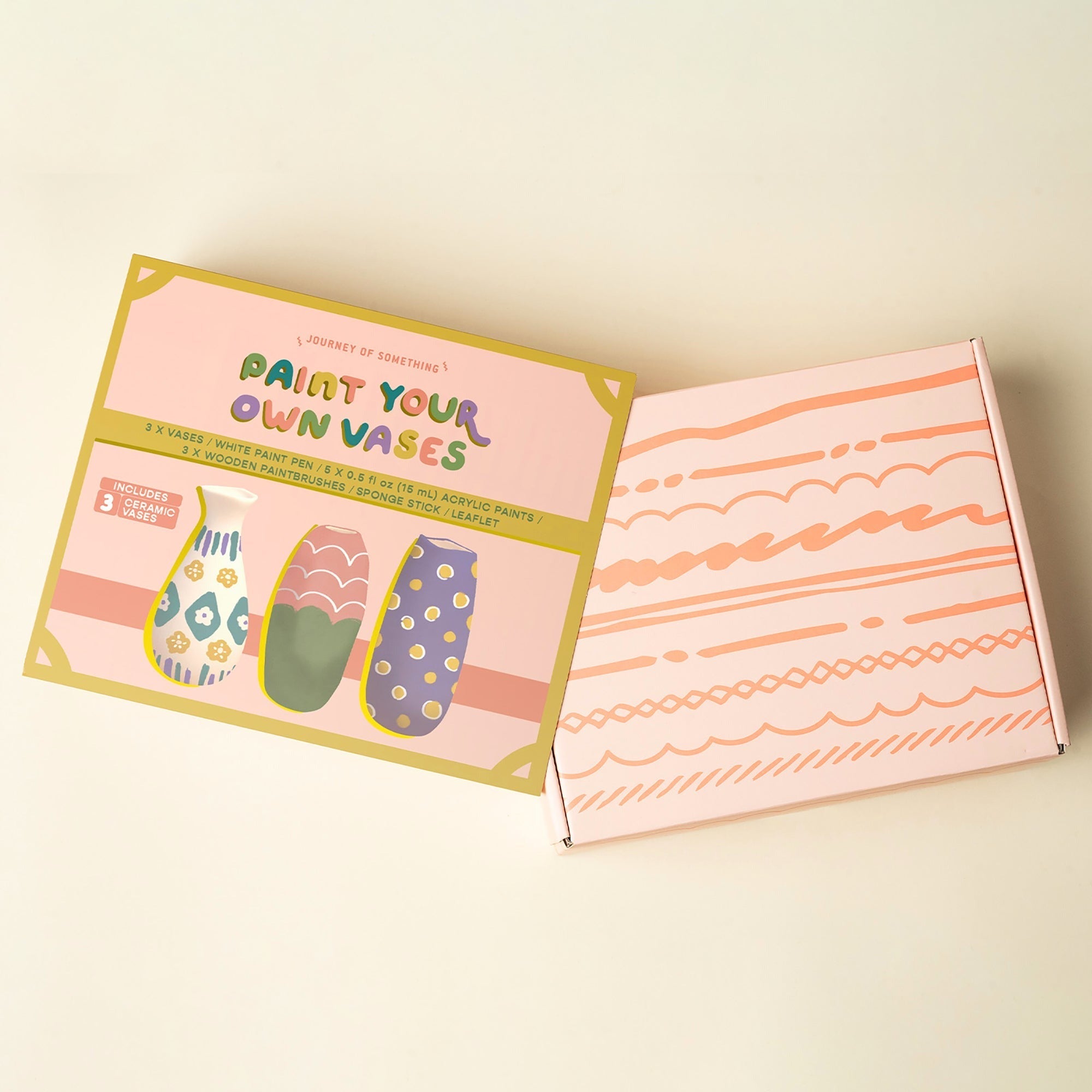 Journey Of Something Paint Your Own Vases DIY Ceramic Art Kit