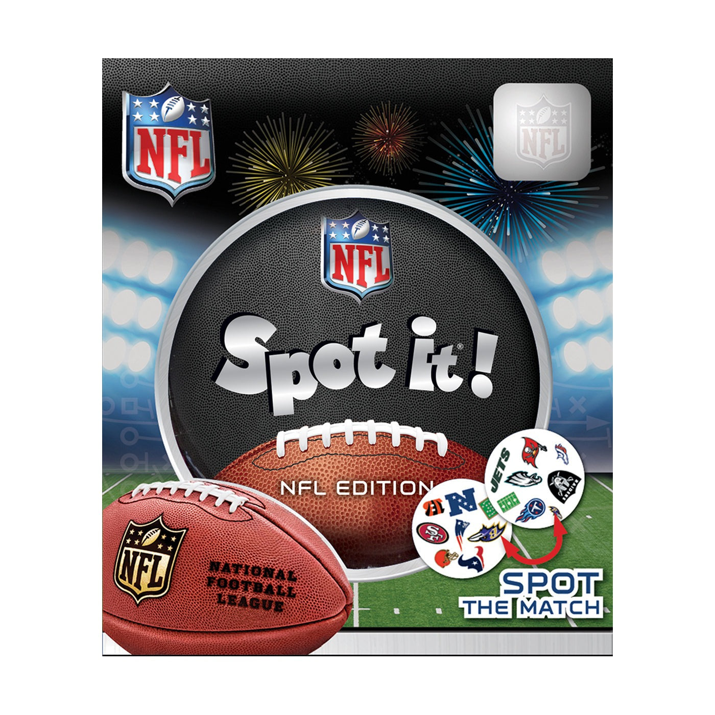 Spot It! NFL Edition Fast-Paced Matching Card Game With 55 Cards