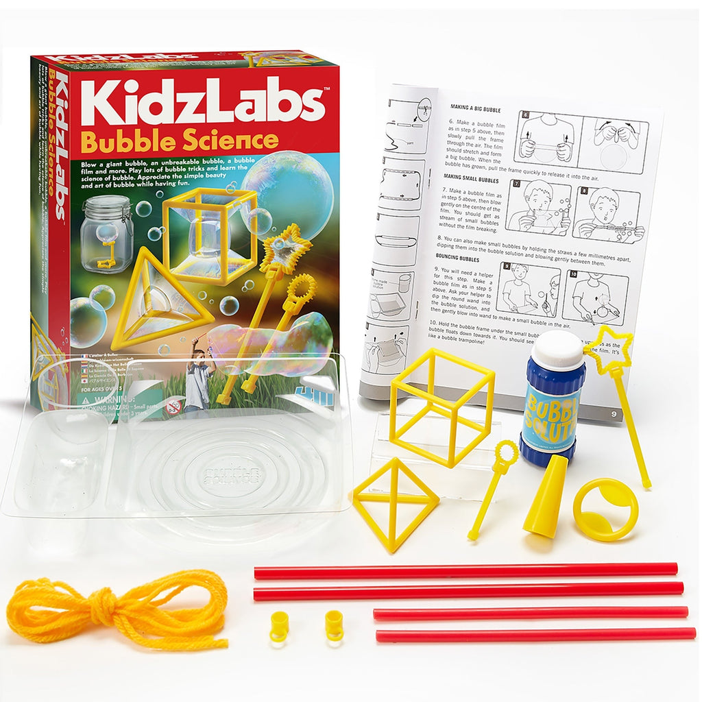 KidzLabs Bubble Science Experiment Kit With Giant Bubble Tools
