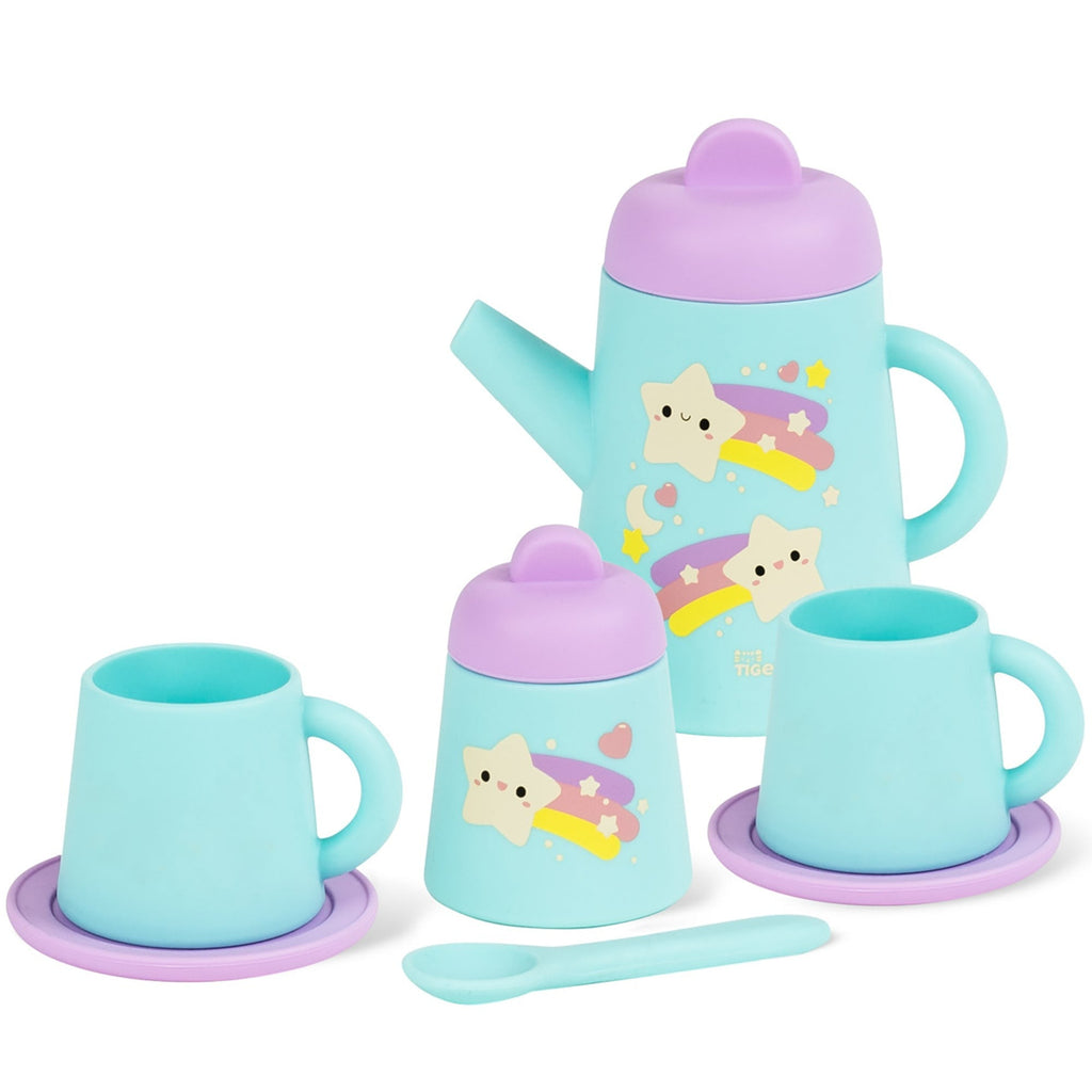 Tiger Tribe Silicone Tea Set 9-Piece Starlight Party Pretend Playset