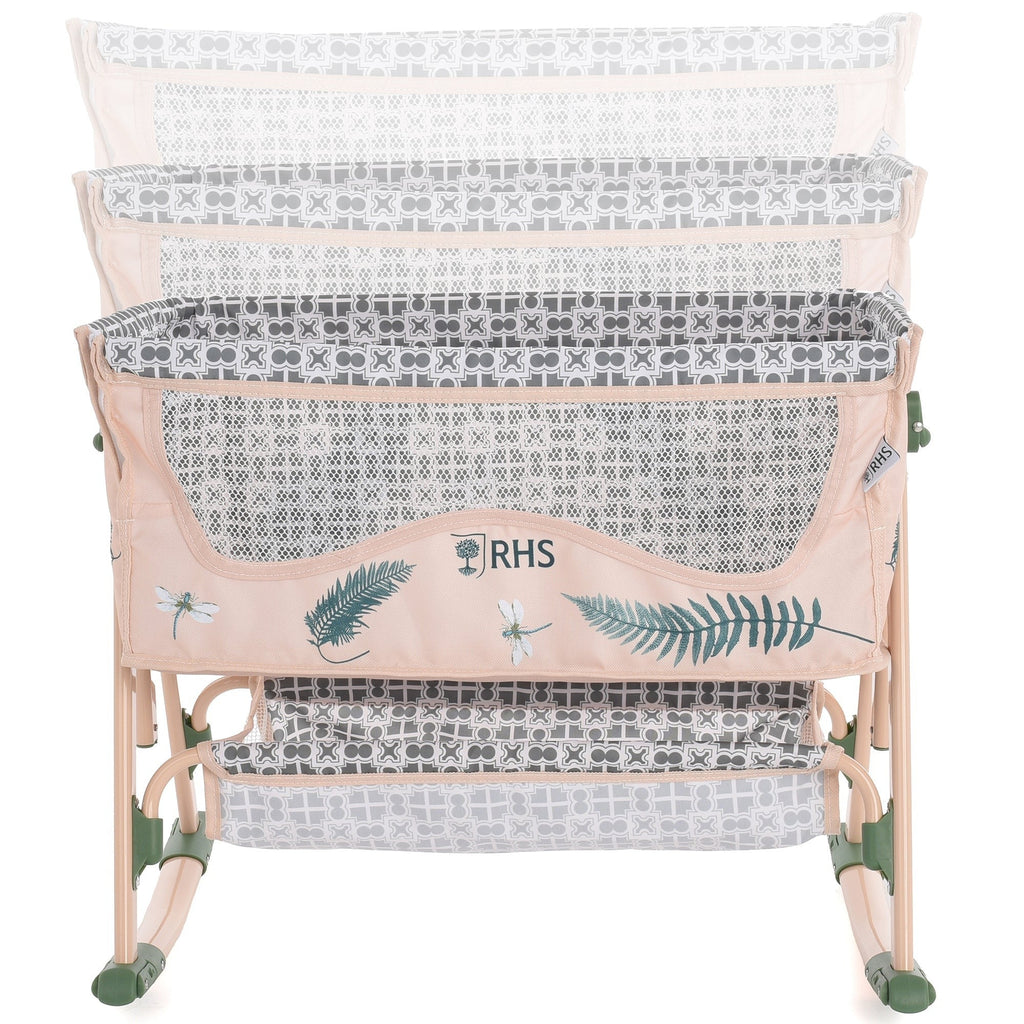 Roma RHS Bedside Crib With Adjustable Height And Rocking Mode For Dolls