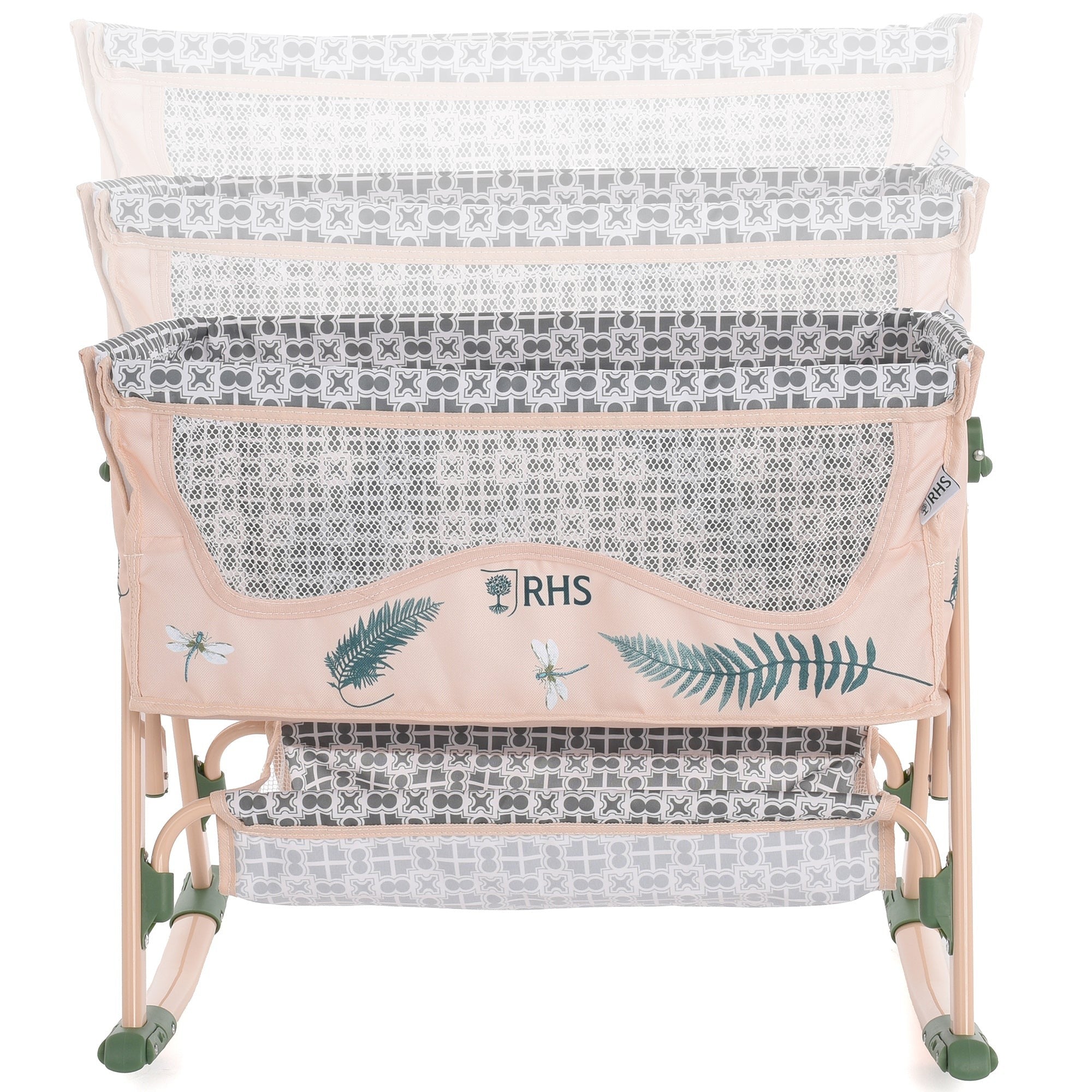Roma RHS Bedside Crib With Adjustable Height And Rocking Mode For Dolls