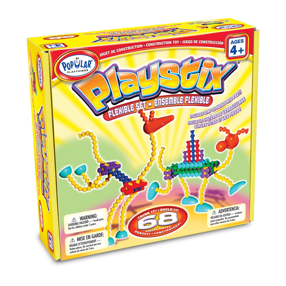 Popular Playthings Playstix Flexible Set - 68 Piece Construction Toy