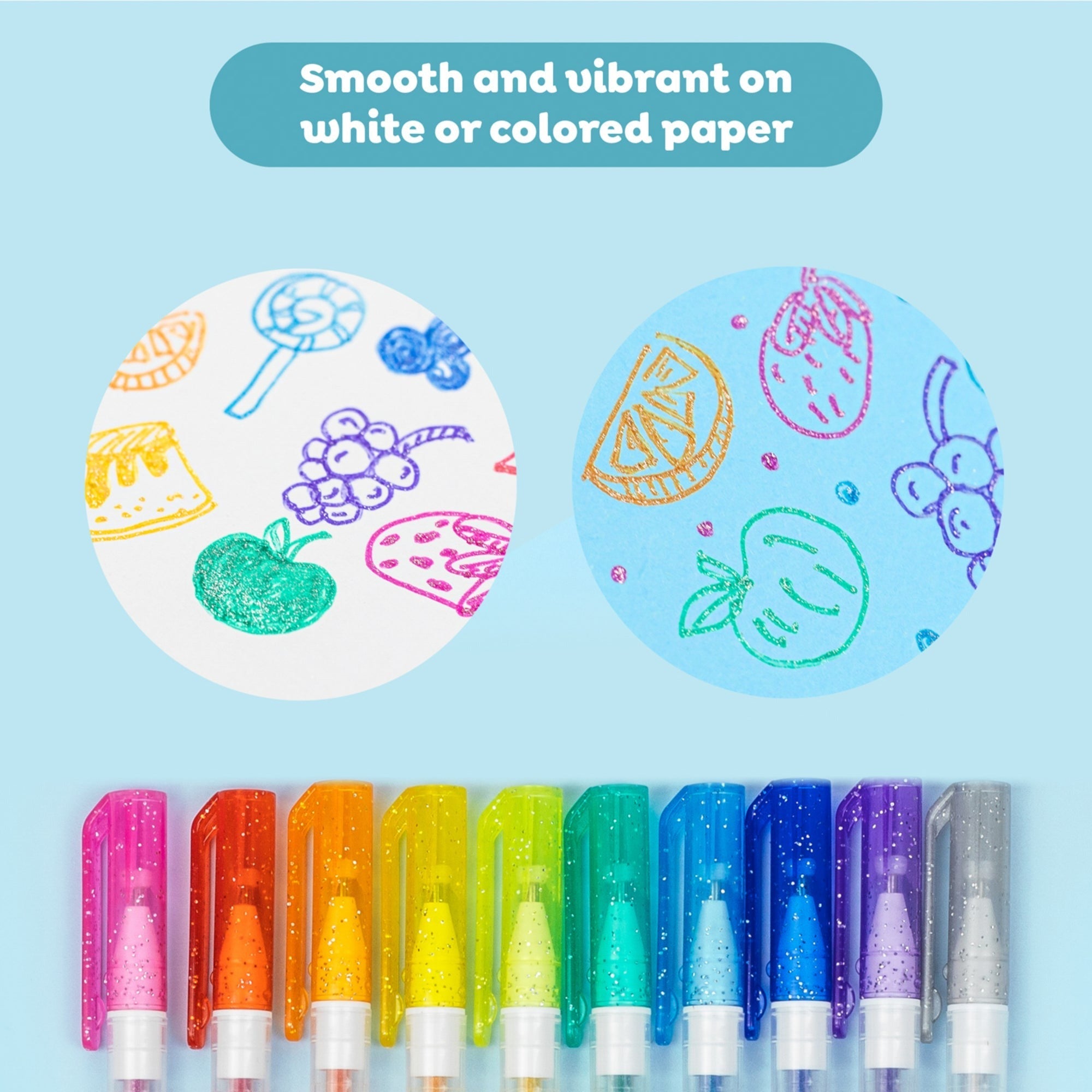 Tiger Tribe Shimmer Scented Gel Pens 10-Pack Fruity Dessert Scents