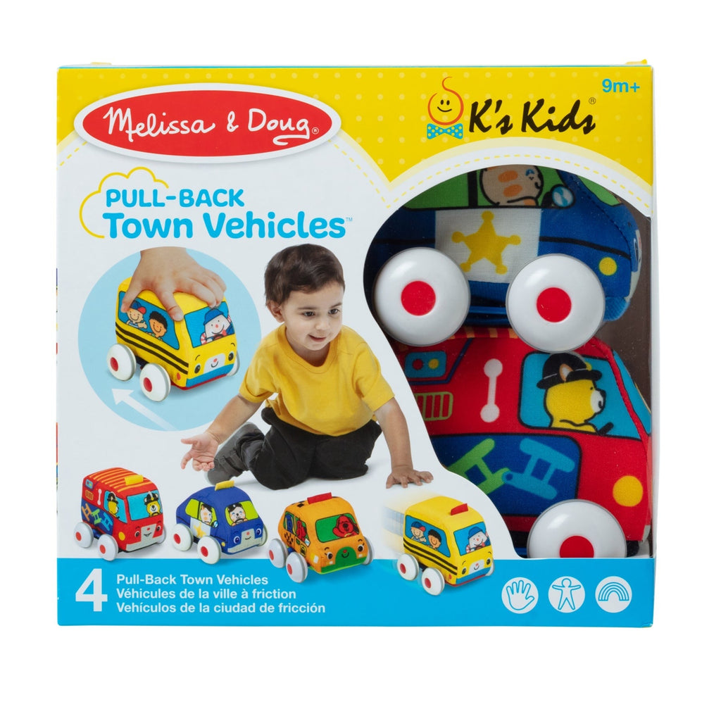 Melissa & Doug K's Kids Pull-Back Vehicle Set - 4 Soft Vehicles