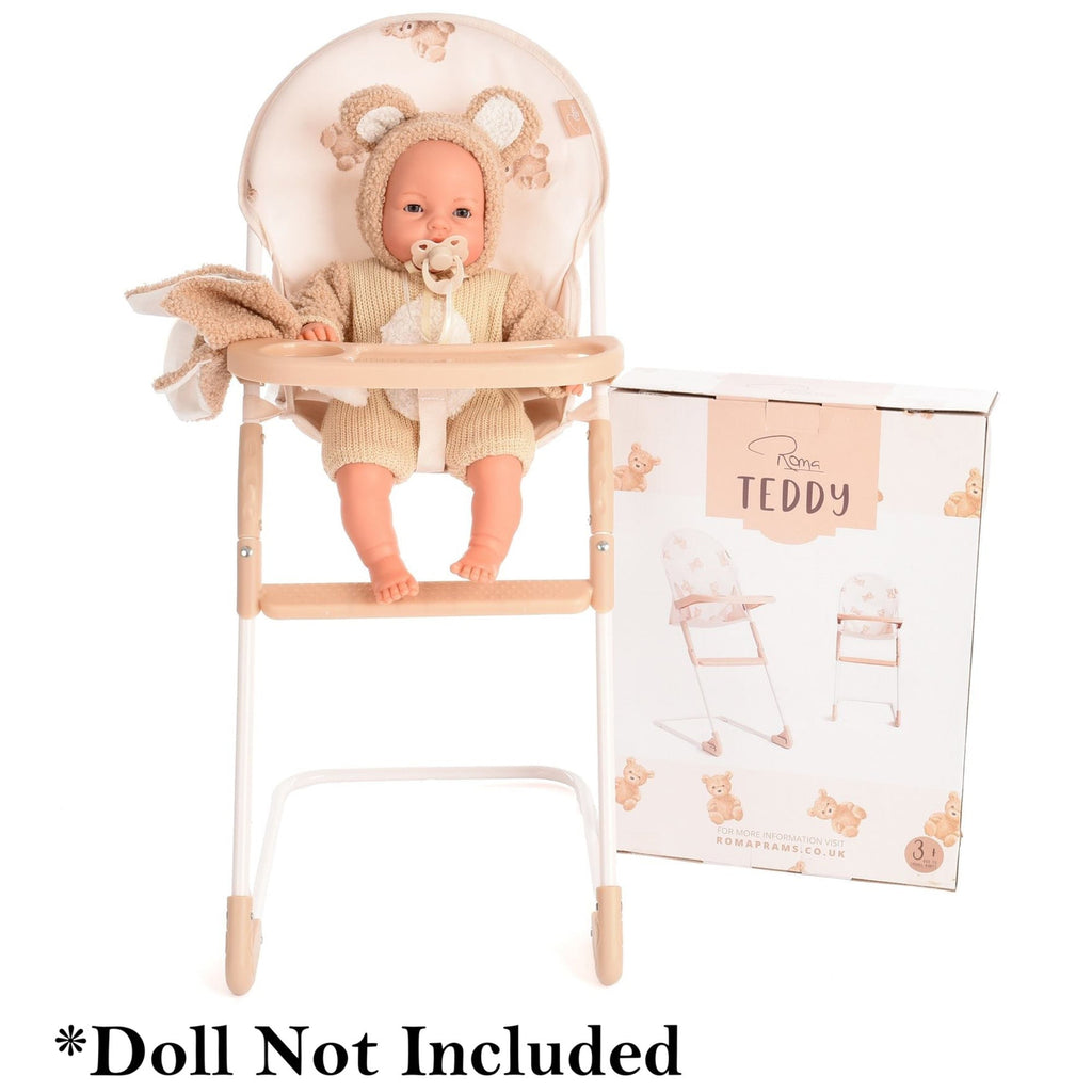 Roma Teddy Doll High Chair With Wipe-Clean Tray