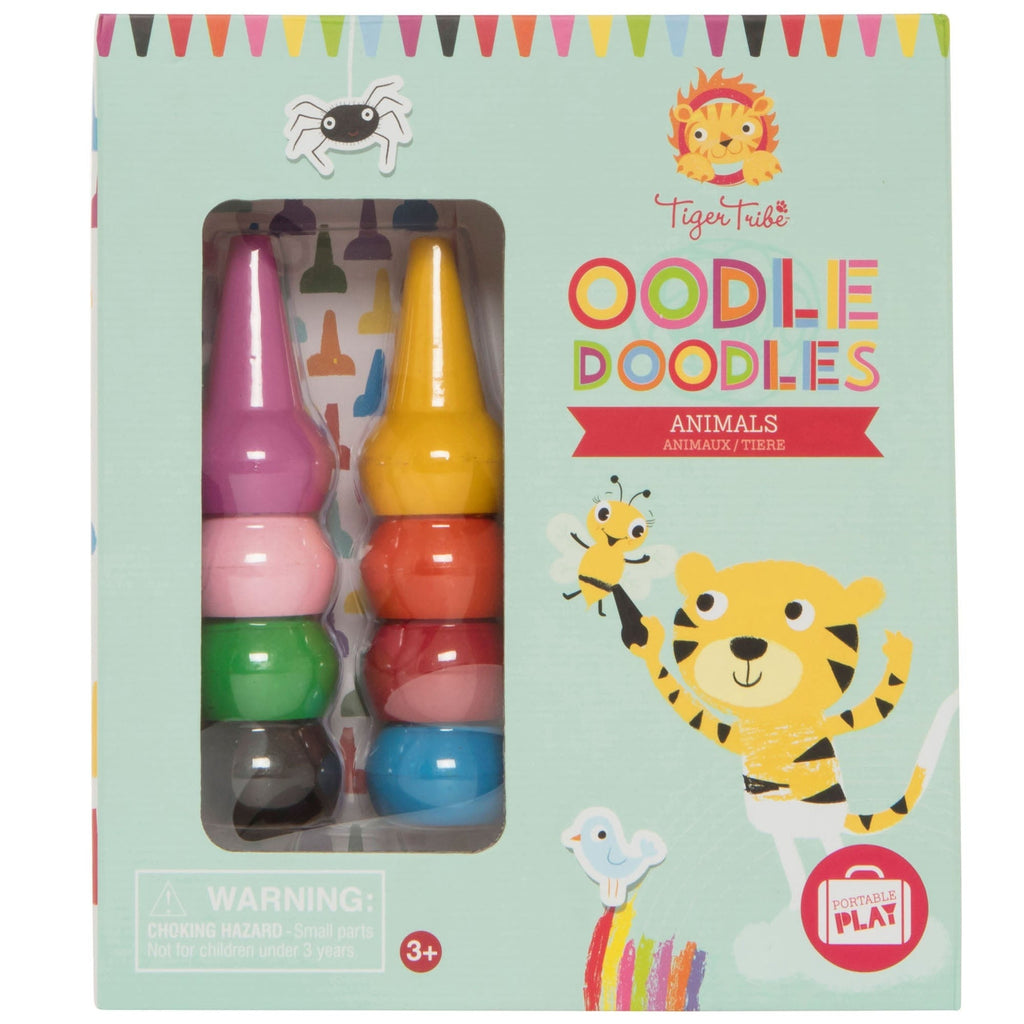 Tiger Tribe Oodle Doodles Animals Coloring & Activity Set - 32pg Designs with Crayons & Stickers