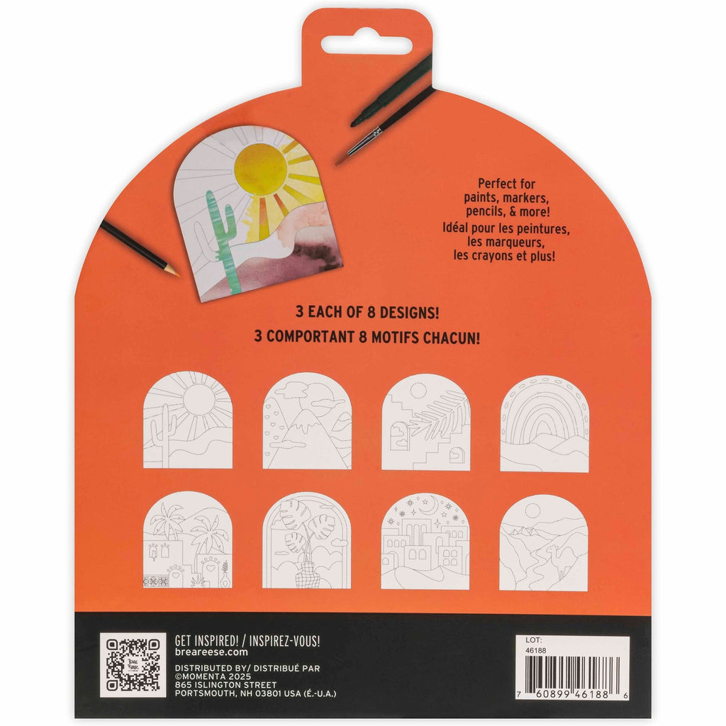 Boho Mixed Media Coloring Pad - 24 Shaped Sheets With 8 Designs