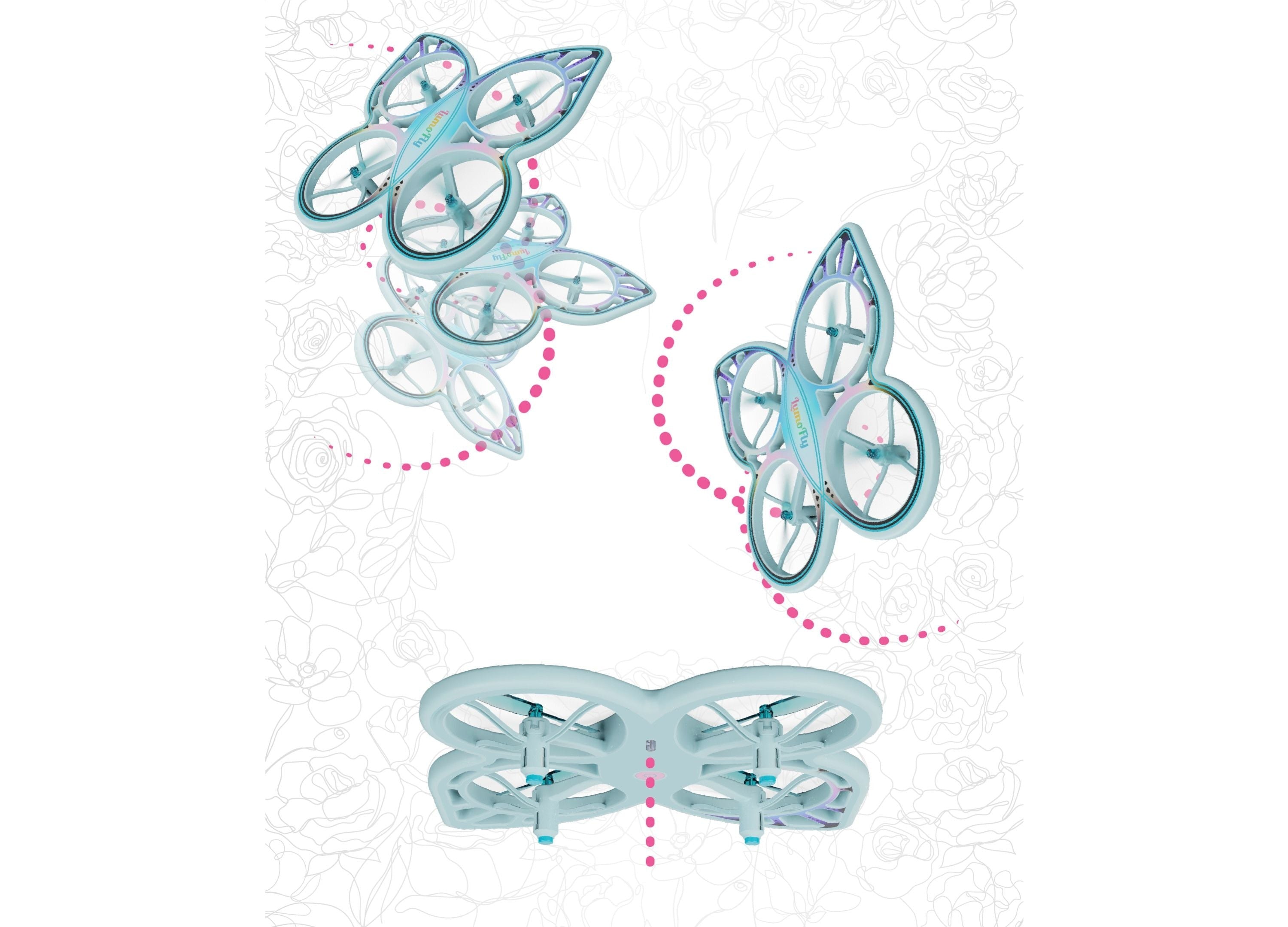 Sharper Image Remote Control Lumofly Butterfly Stunt Drone