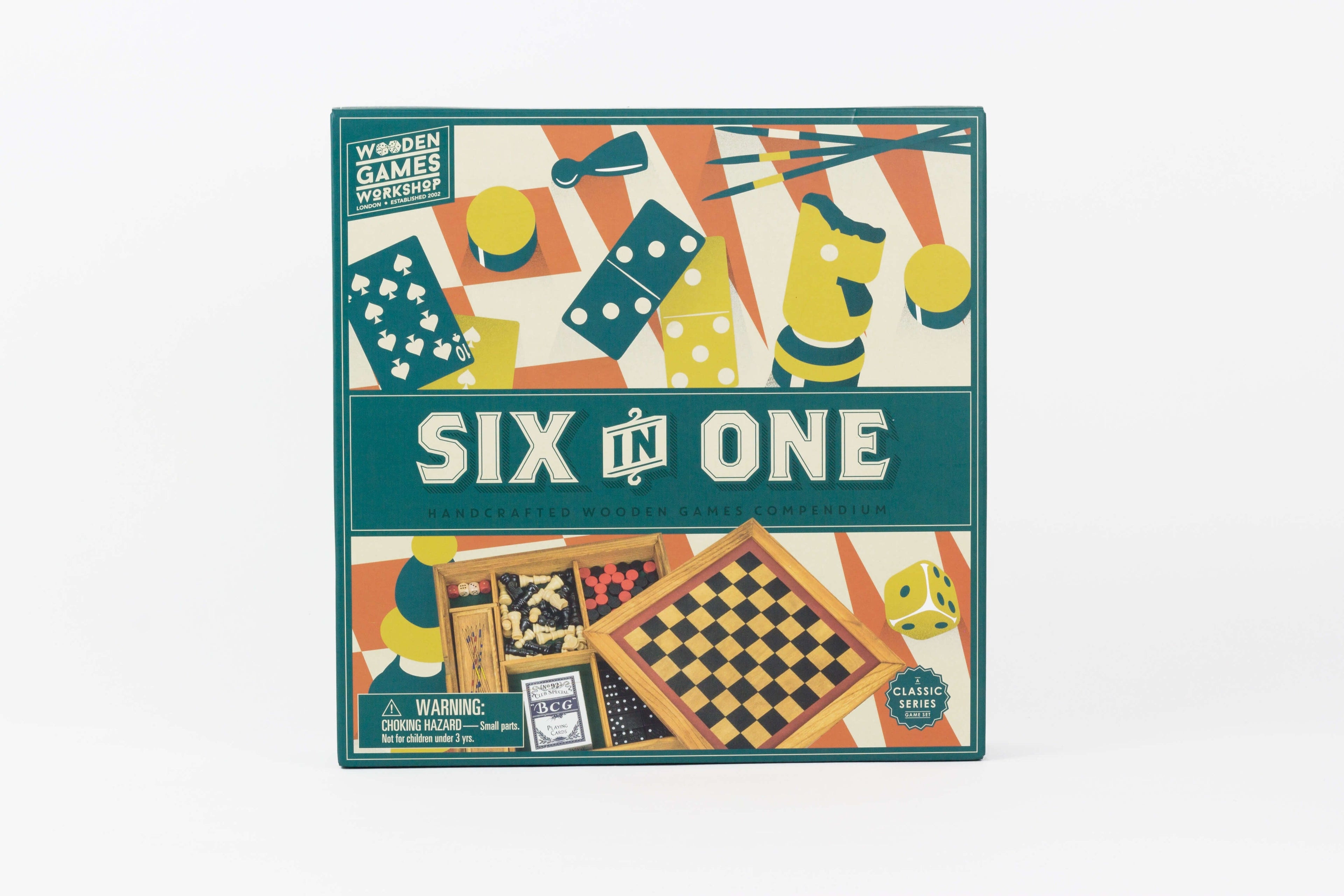 Professor Puzzle 6-in-1 Wooden Games Compendium