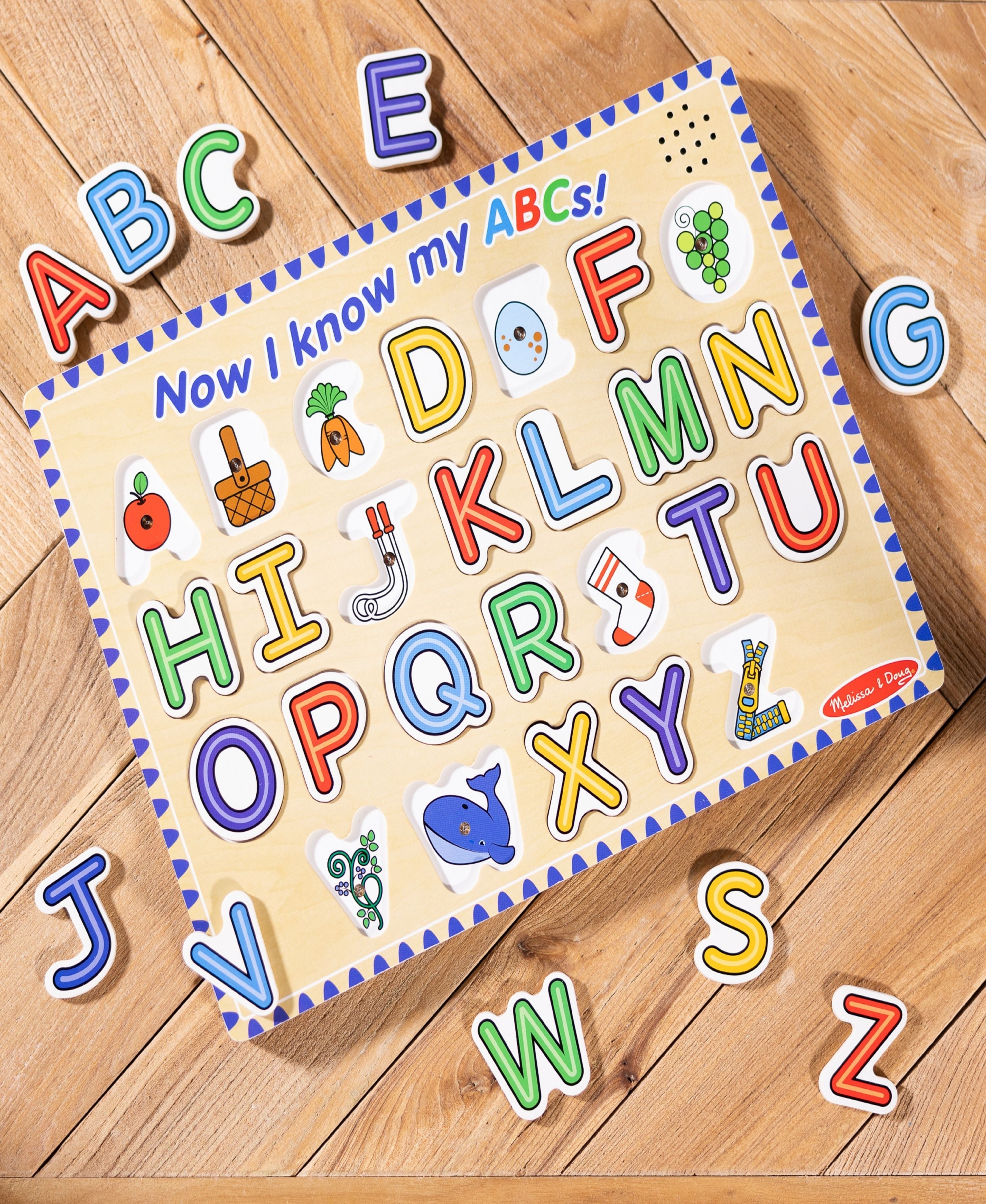 Melissa & Doug Alphabet Sound Puzzle - 26-Piece Brightly Colored Wooden Set