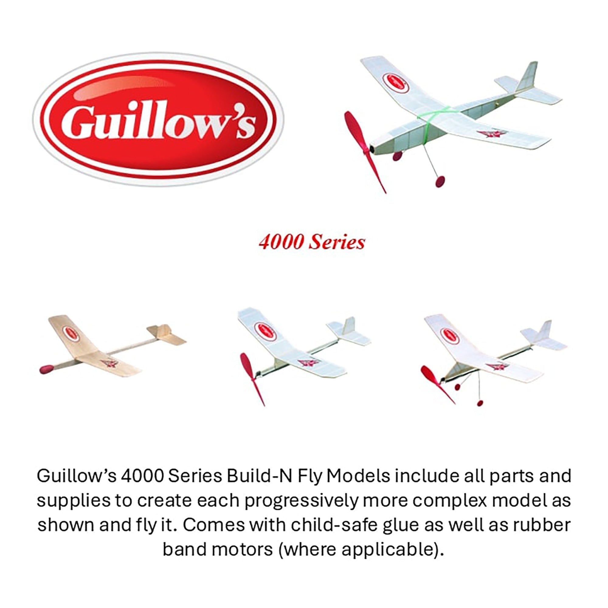 Guillow's Cadet STEM Balsa Wood Model Airplane Building Kit - Level 2