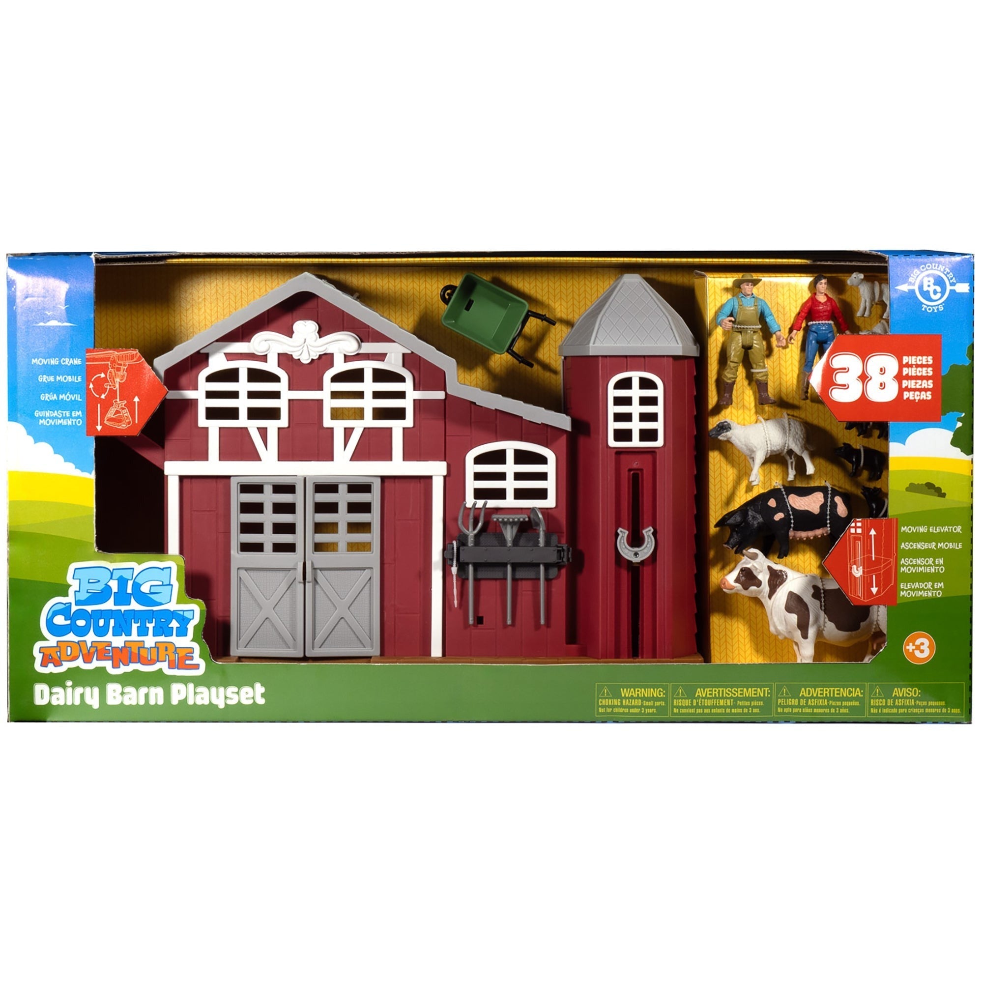 Big Country Toys Dairy Barn Playset - 38 Pieces With Farmers And Animals