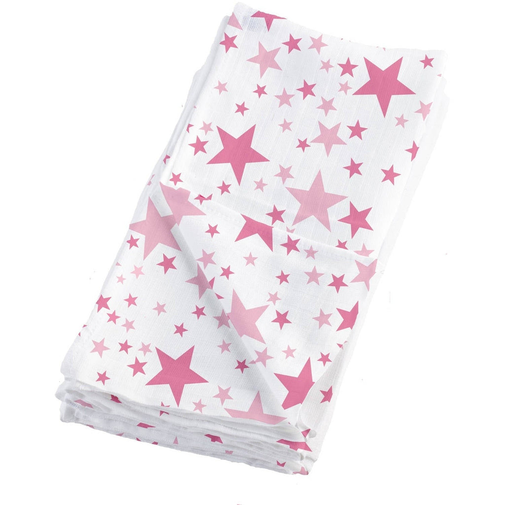 Bambino Mio XL Muslin Blankets - Pink Stars Delight